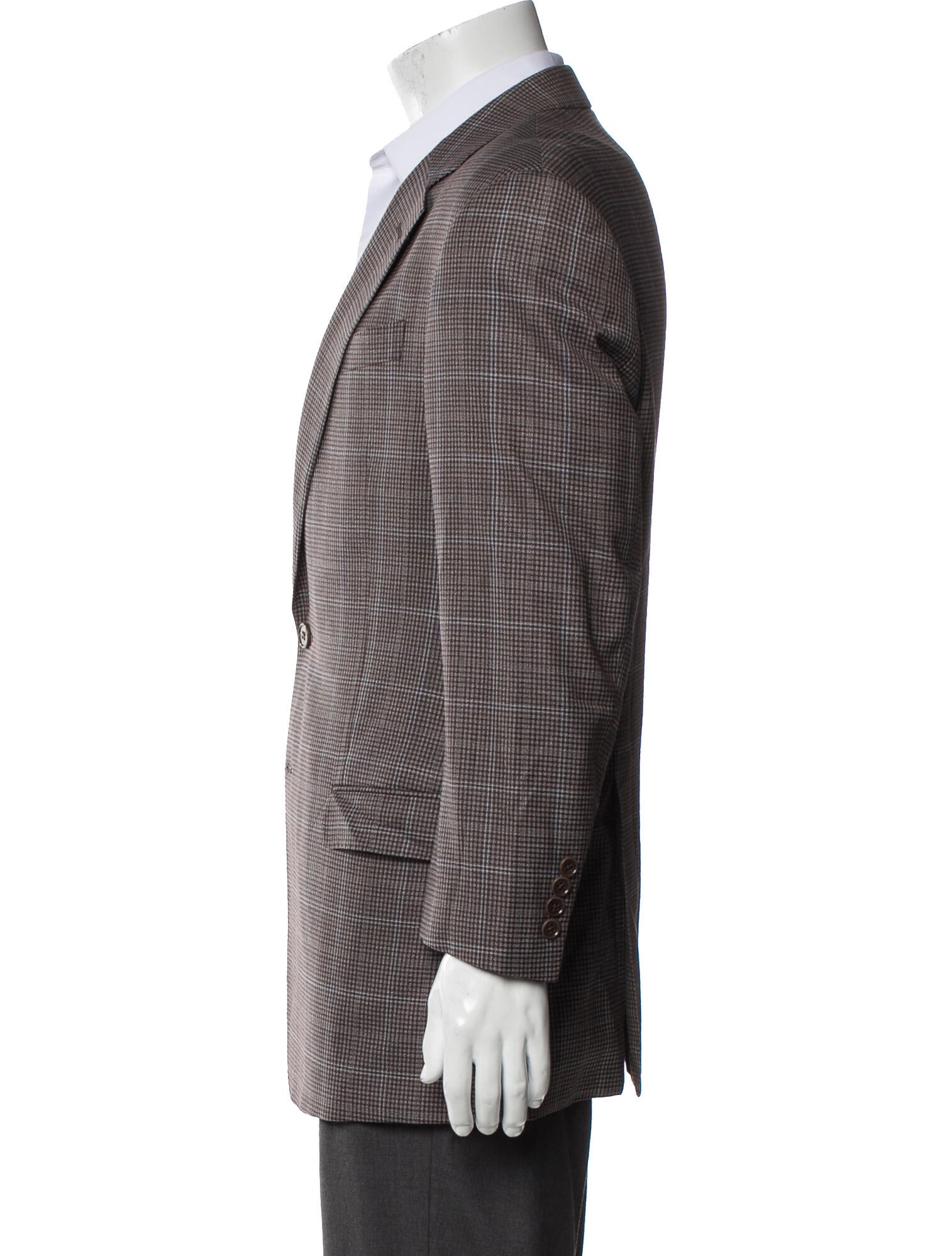 Armani Collezioni Virgin Wool Houndstooth Print Blazer