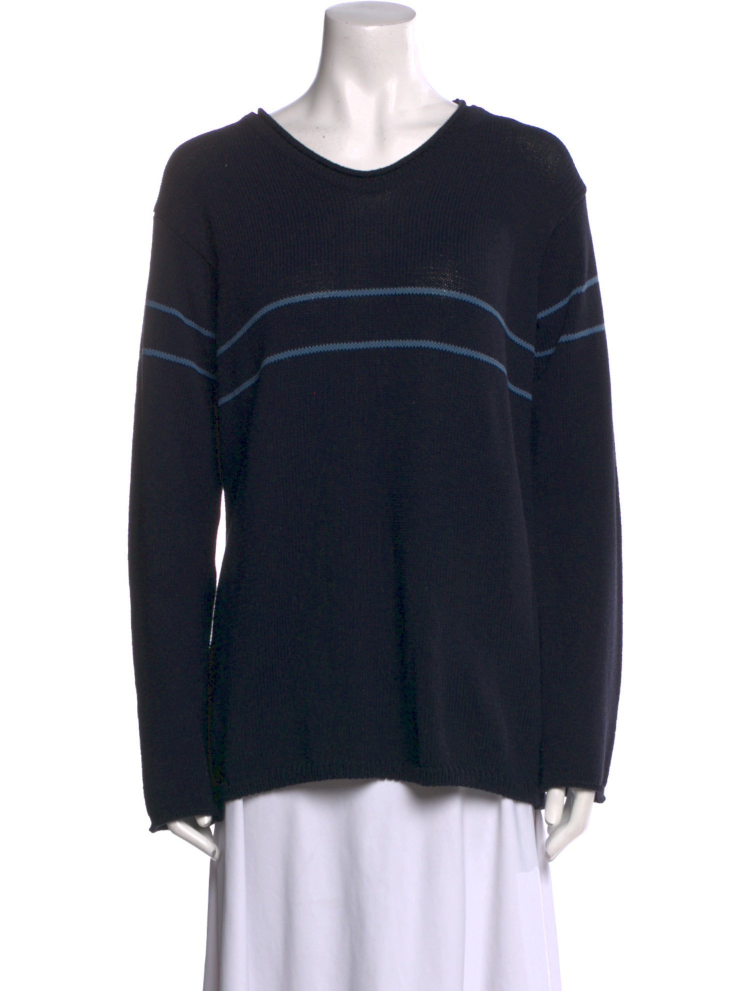 Armani Collezioni Striped Scoop Neck Sweater