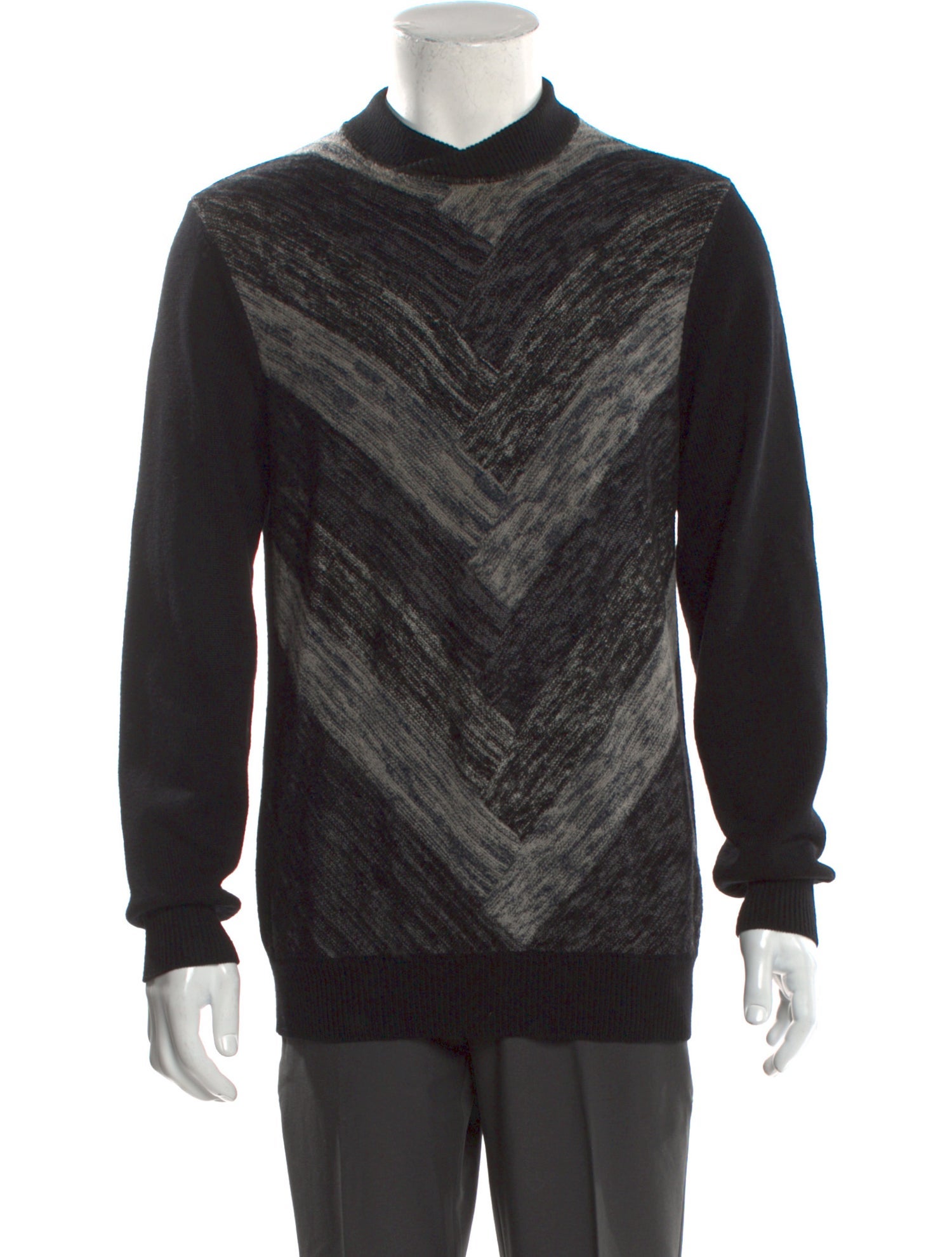 Armani Collezioni Printed Mock Neck Pullover