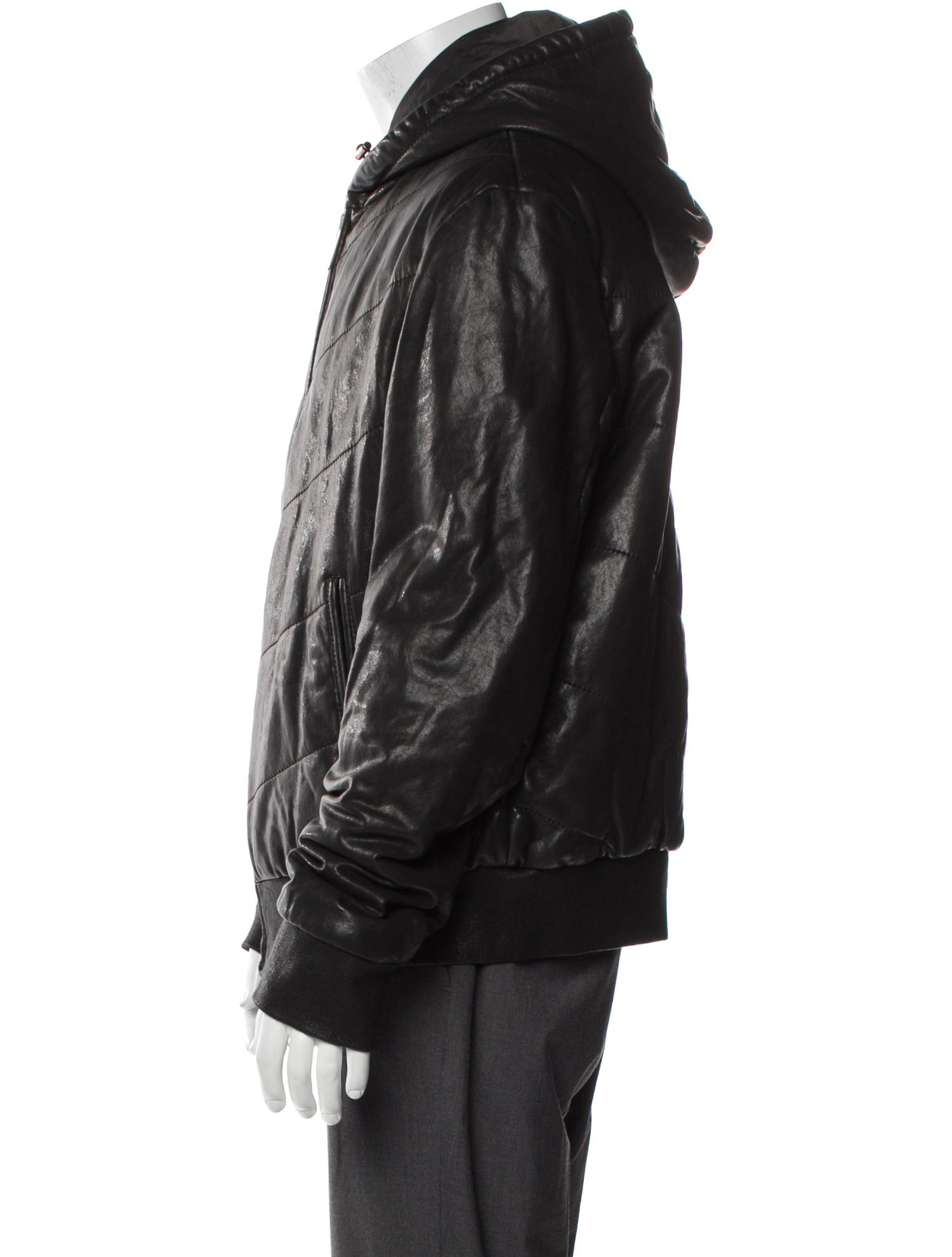 Armani Collezioni Lamb Leather Moto Jacket