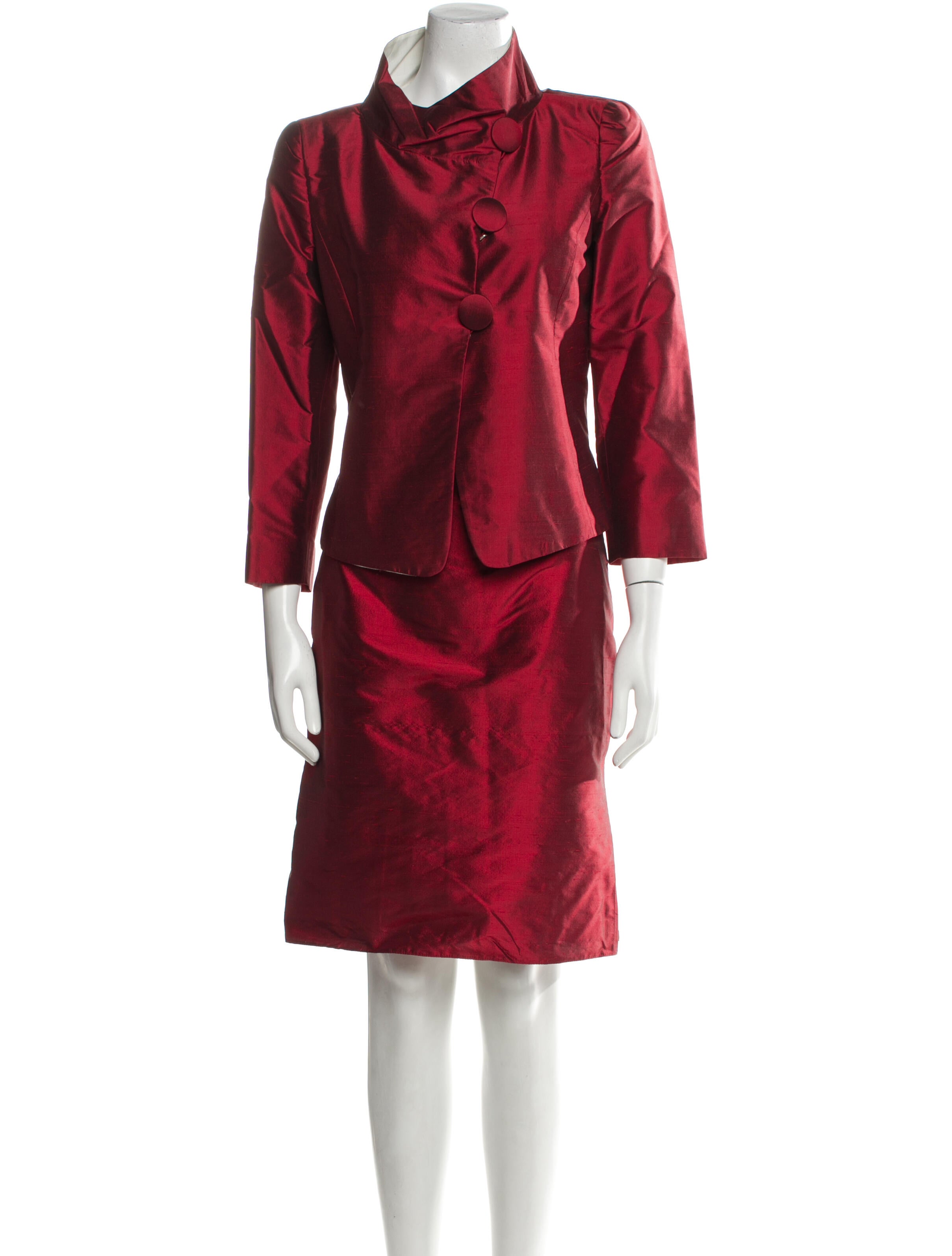 Armani Collezioni Silk Printed Skirt Suit