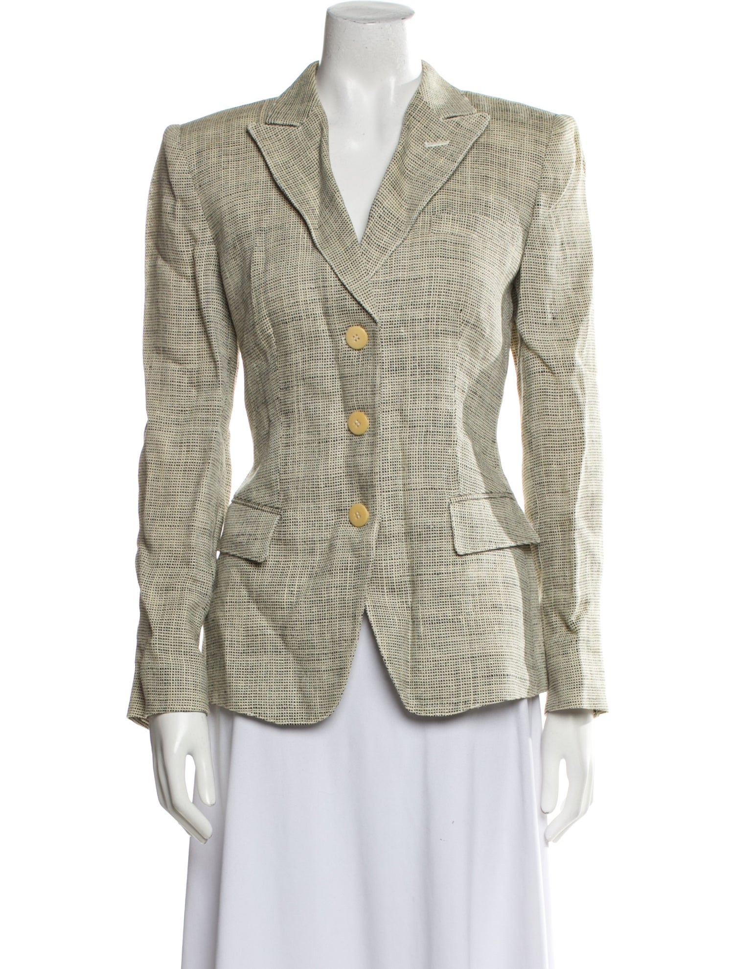 Armani Collezioni Jute Tweed Pattern Blazer