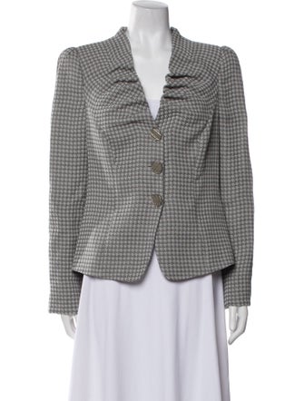 Armani Collezioni Houndstooth Print Blazer