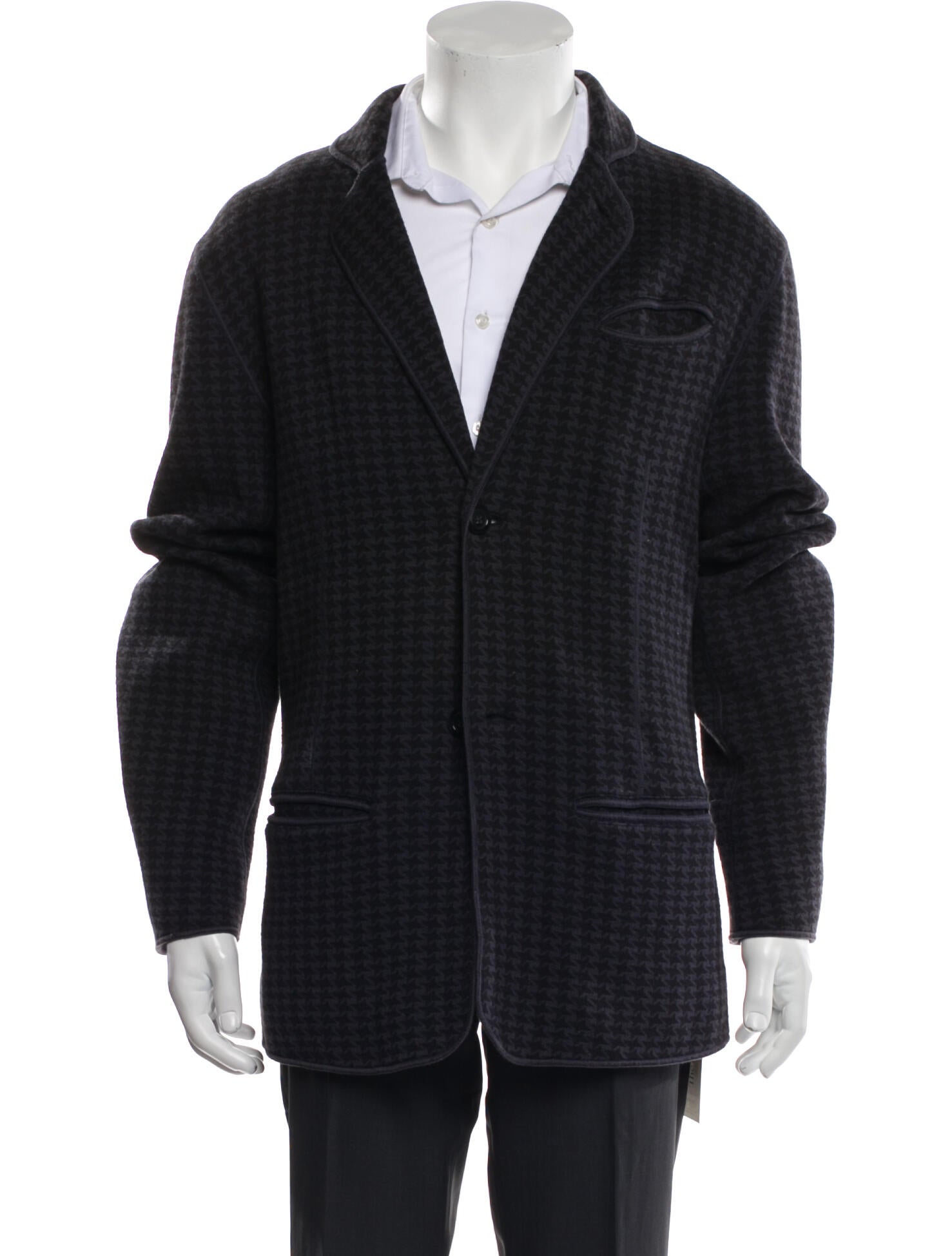 Armani Collezioni Houndstooth Print Peacoat