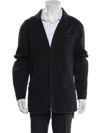 Armani Collezioni Houndstooth Print Peacoat