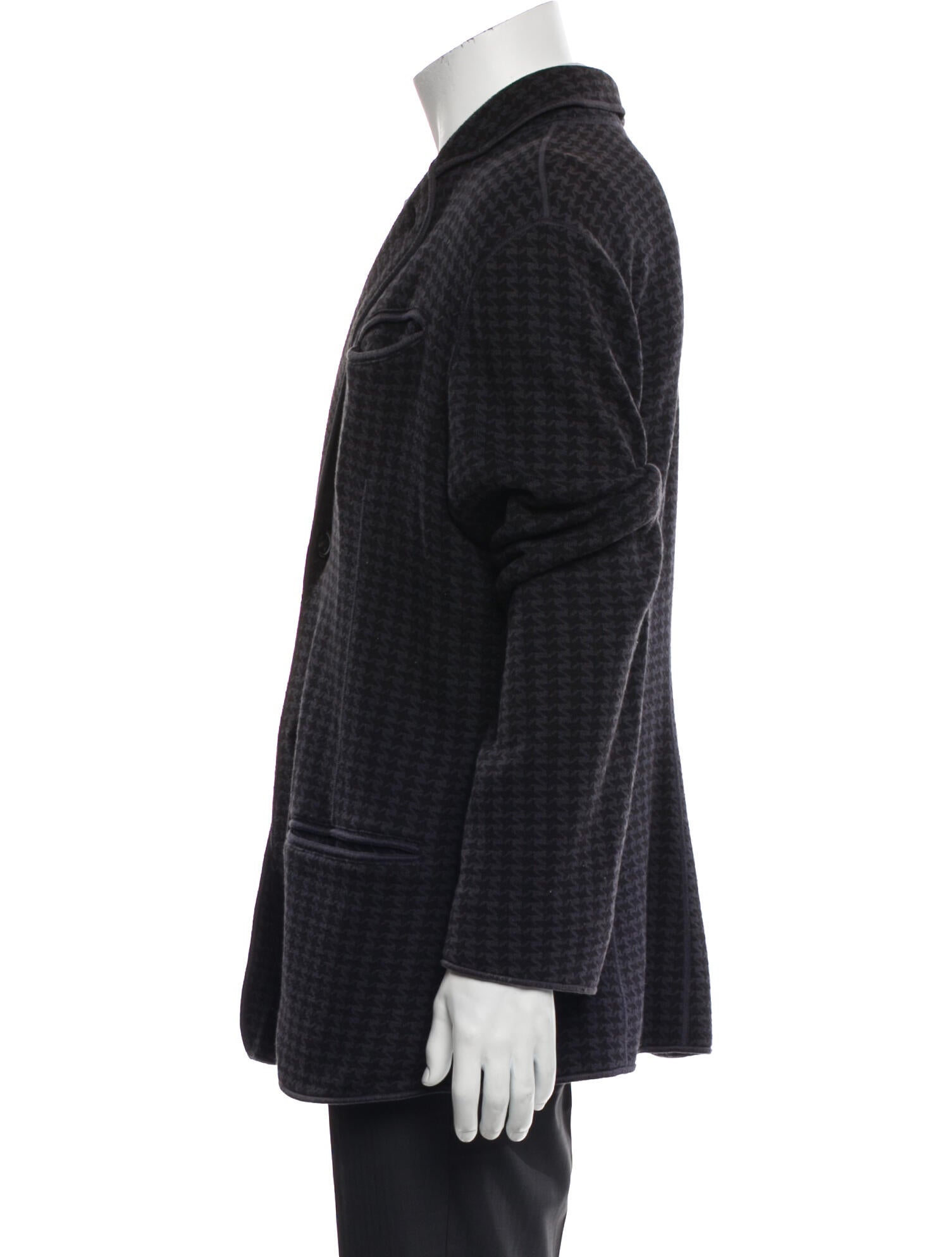 Armani Collezioni Houndstooth Print Peacoat