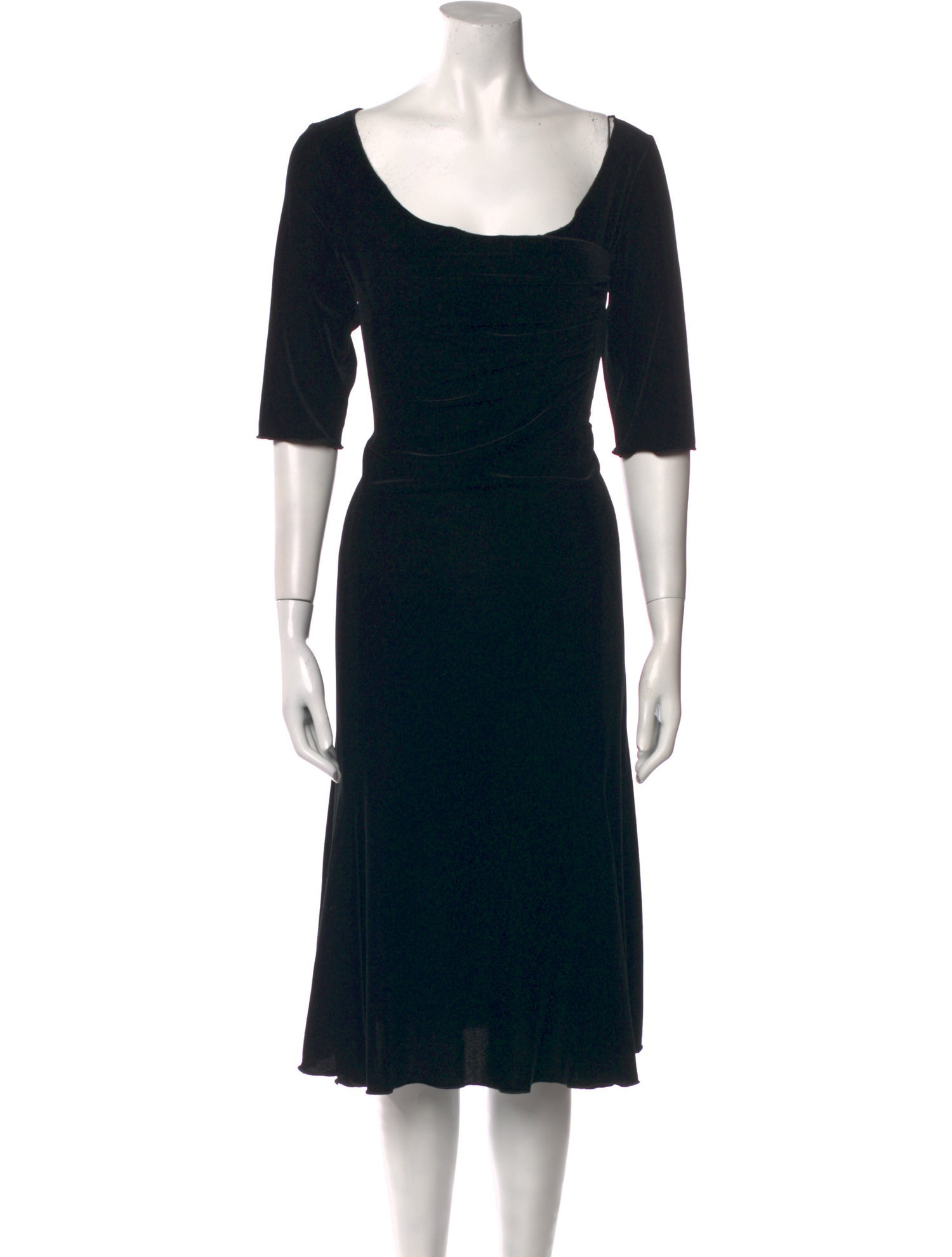 Armani Collezioni Scoop Neck Midi Length Dress