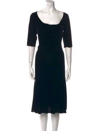 Armani Collezioni Scoop Neck Midi Length Dress