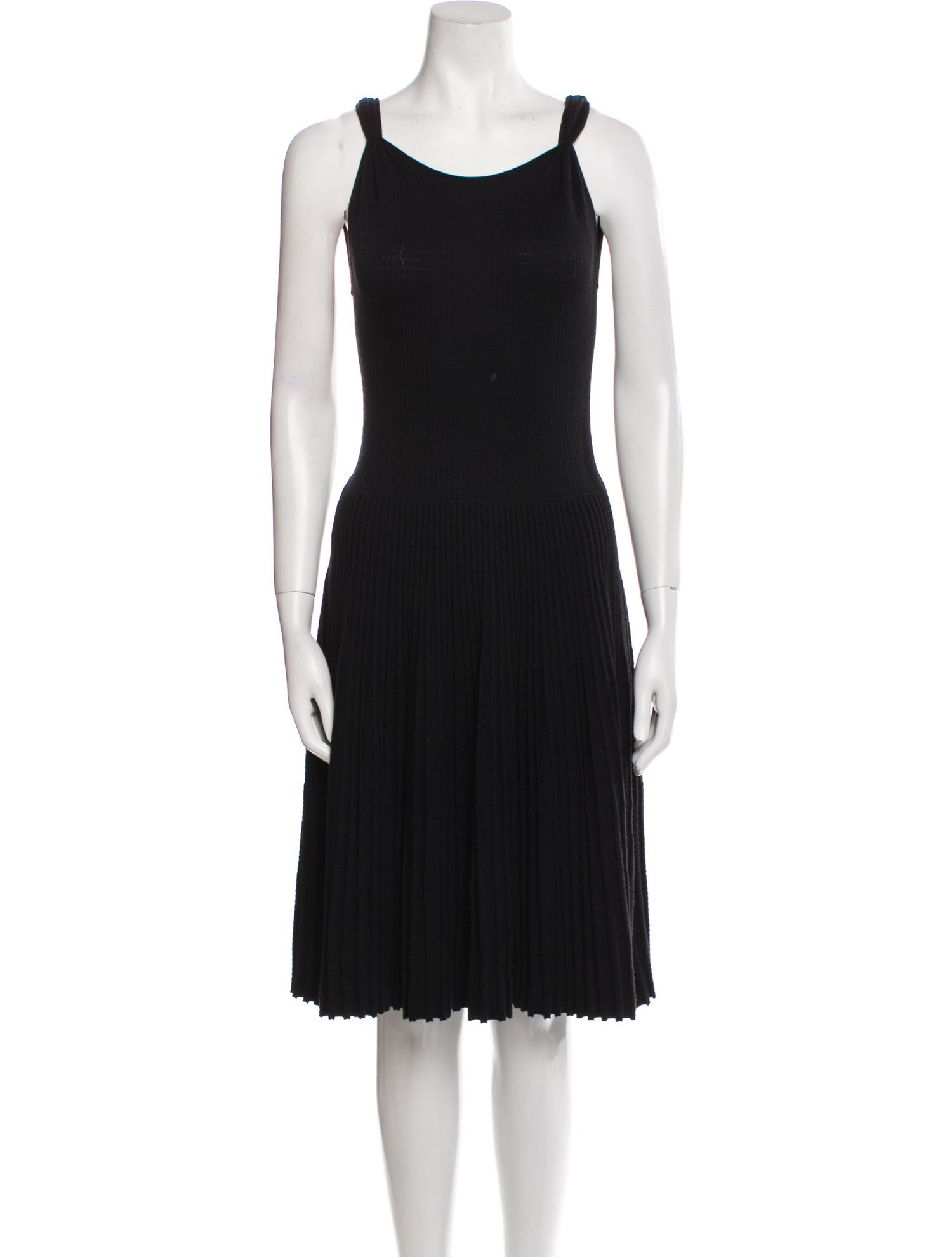 Armani Collezioni Scoop Neck Knee-Length Dress