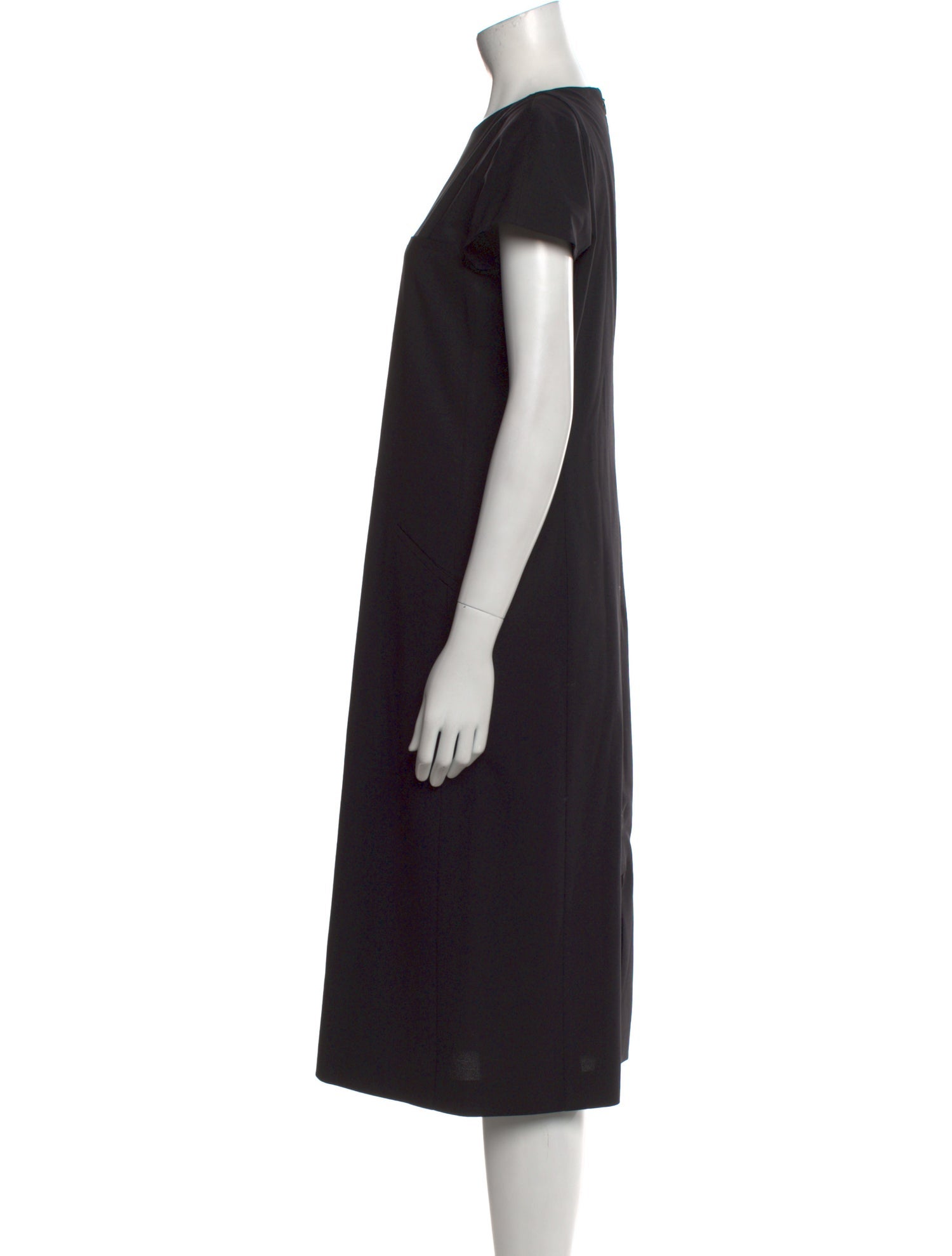Armani Collezioni Virgin Wool Midi Length Dress