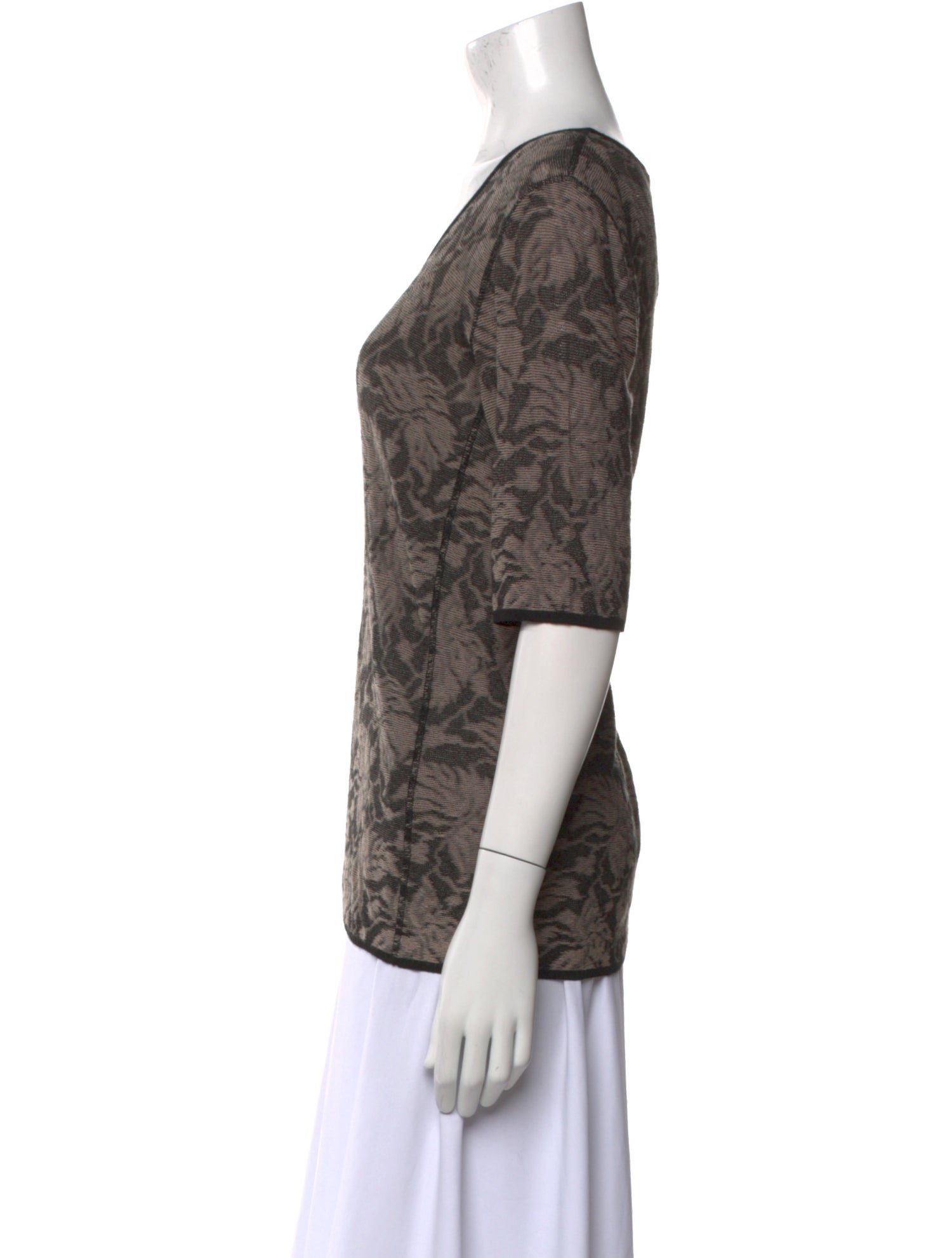 Armani Collezioni Printed Scoop Neck Sweater w/ Tags