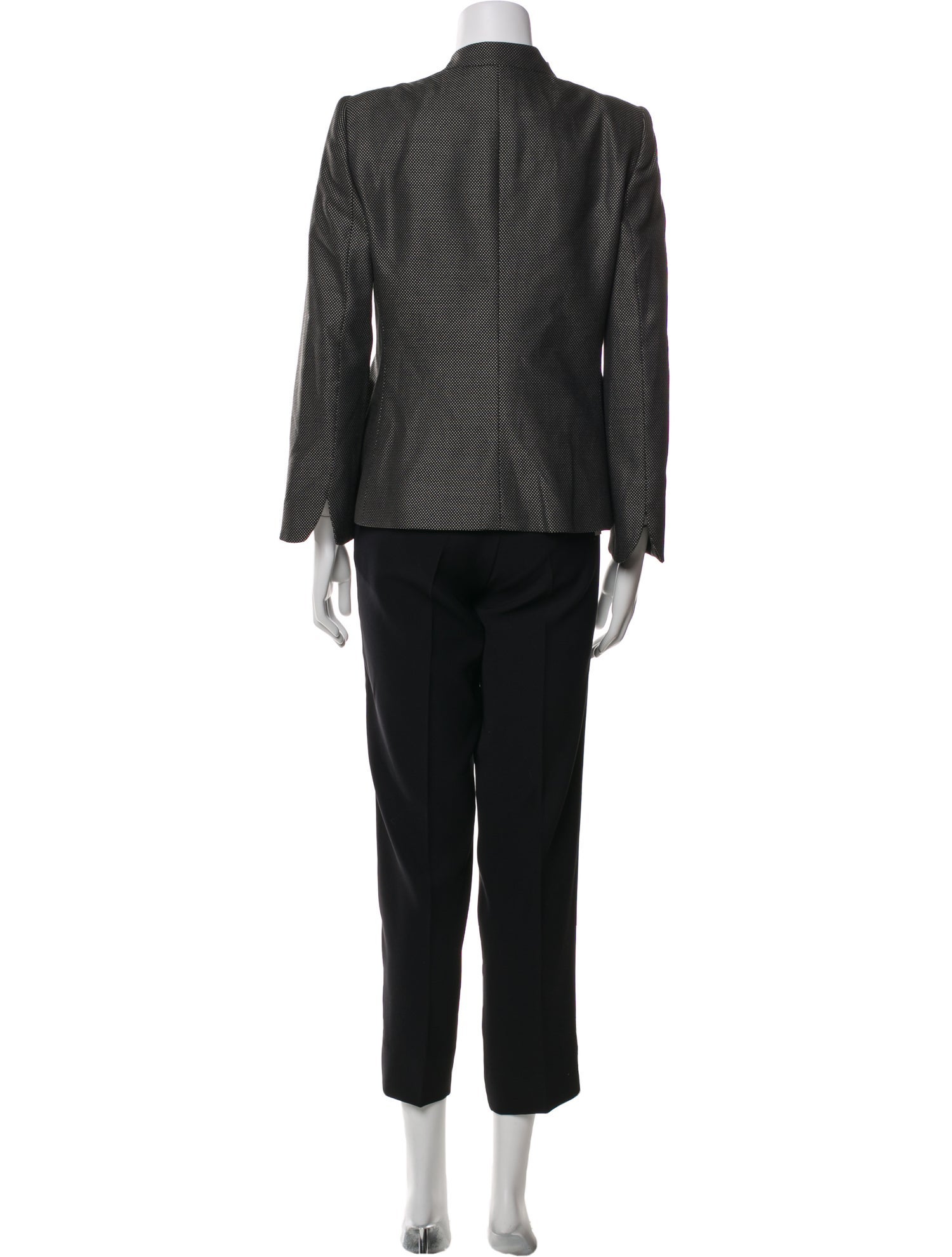 Armani Collezioni Virgin Wool Ruffle Embellishment Pantsuit