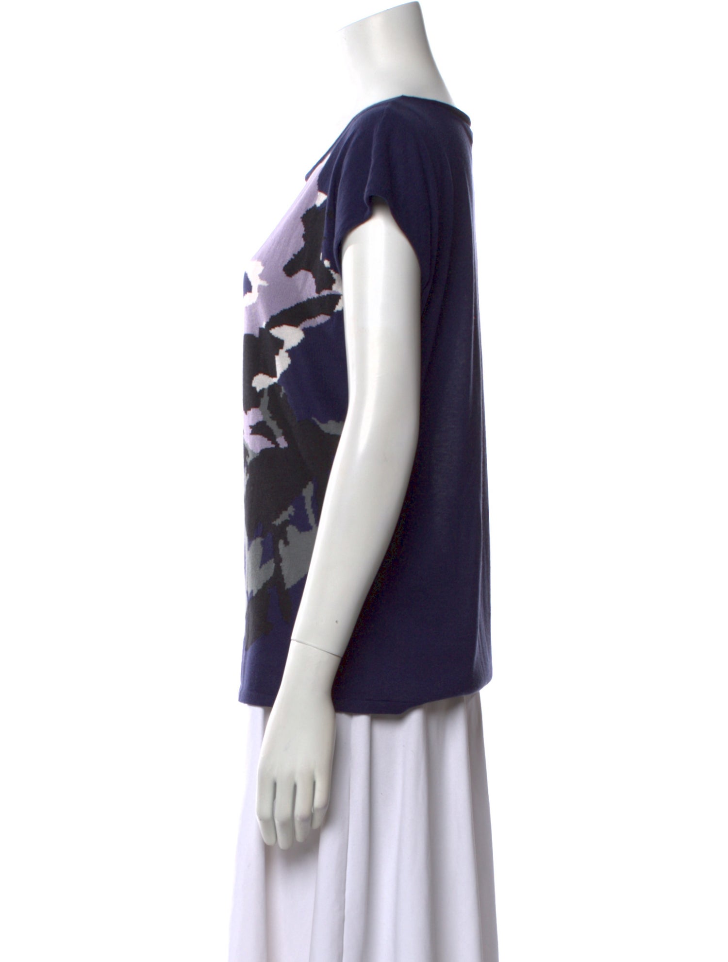 Armani Collezioni Printed Scoop Neck Sweater