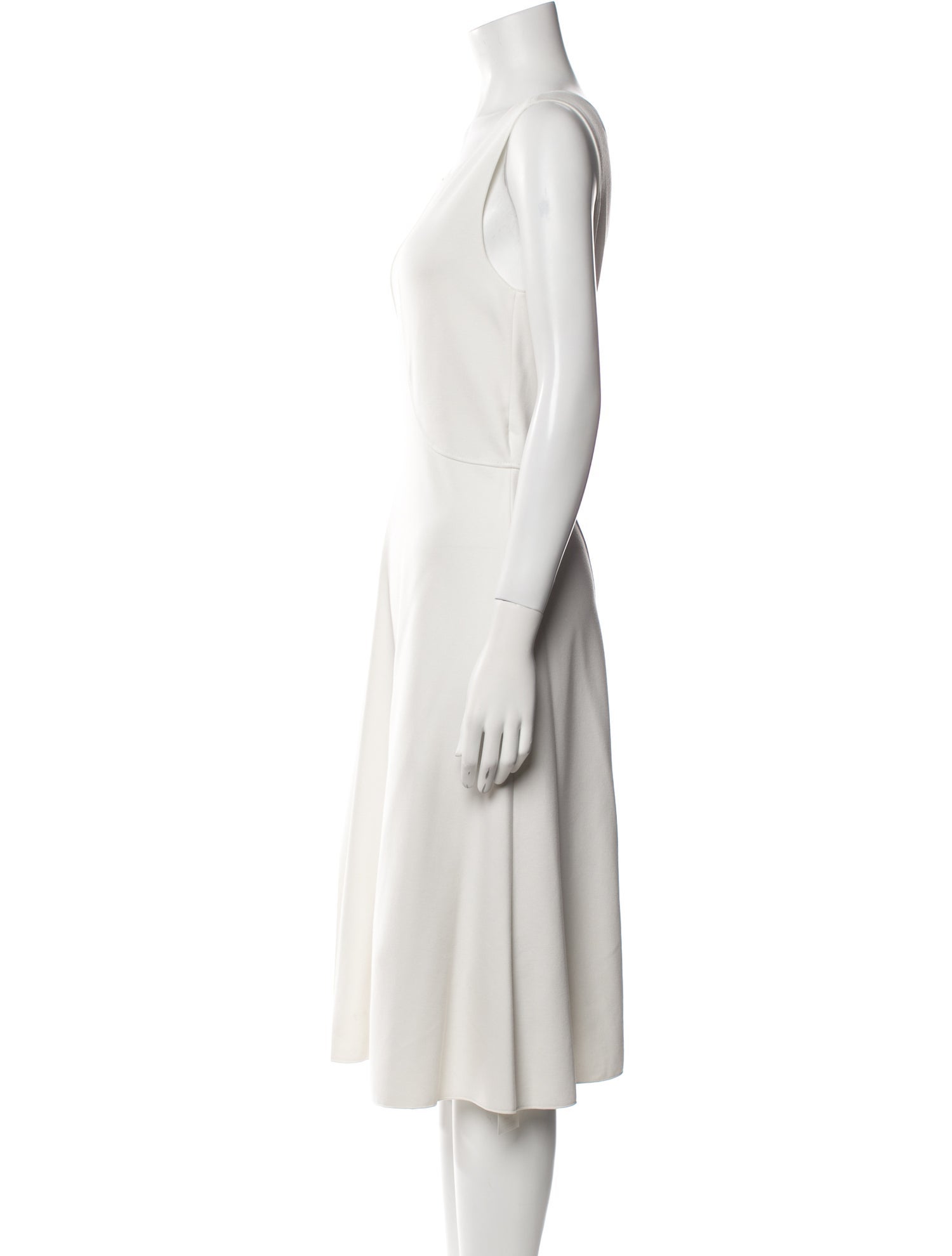 Armani Collezioni Scoop Neck Midi Length Dress