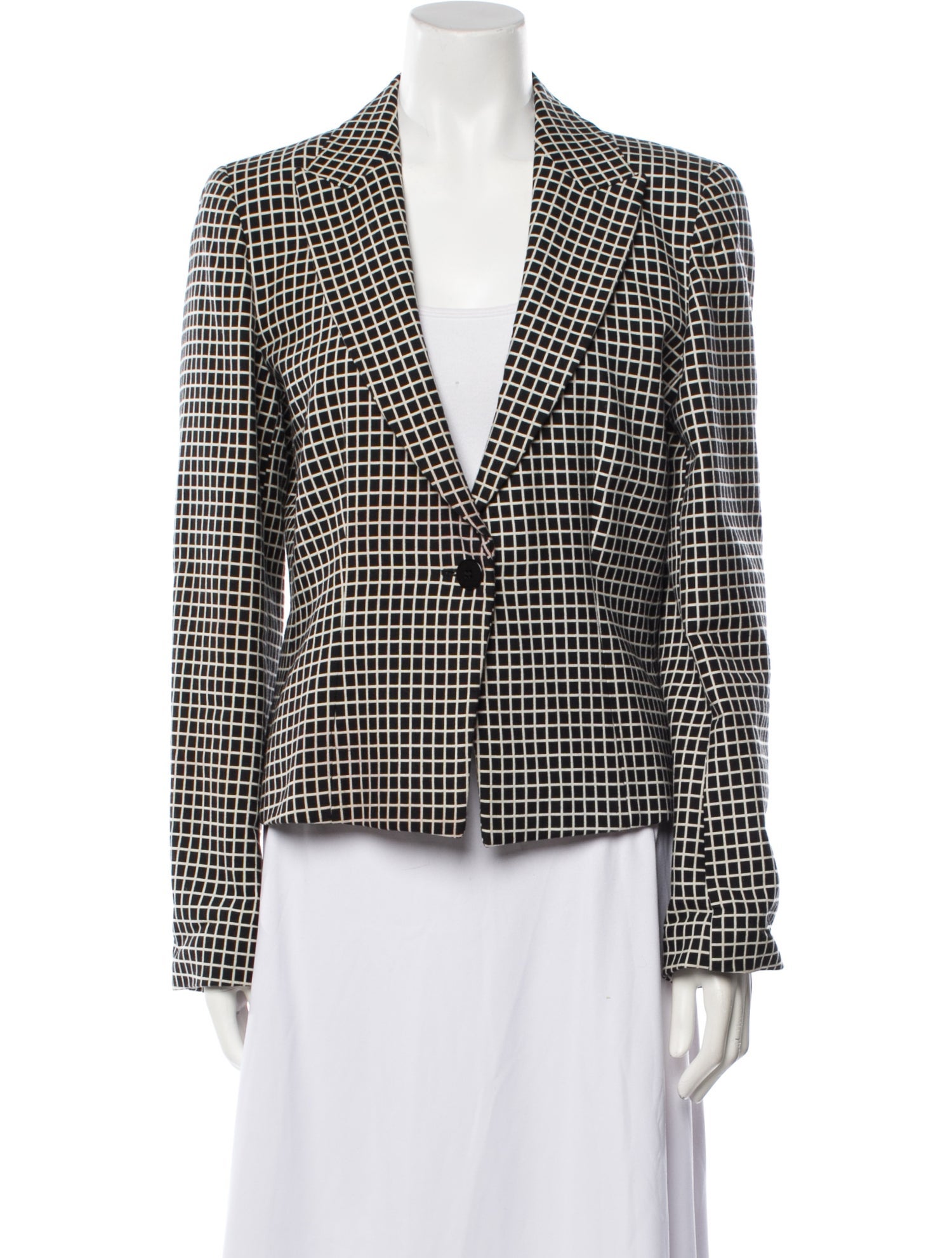 Armani Collezioni Plaid Print Blazer