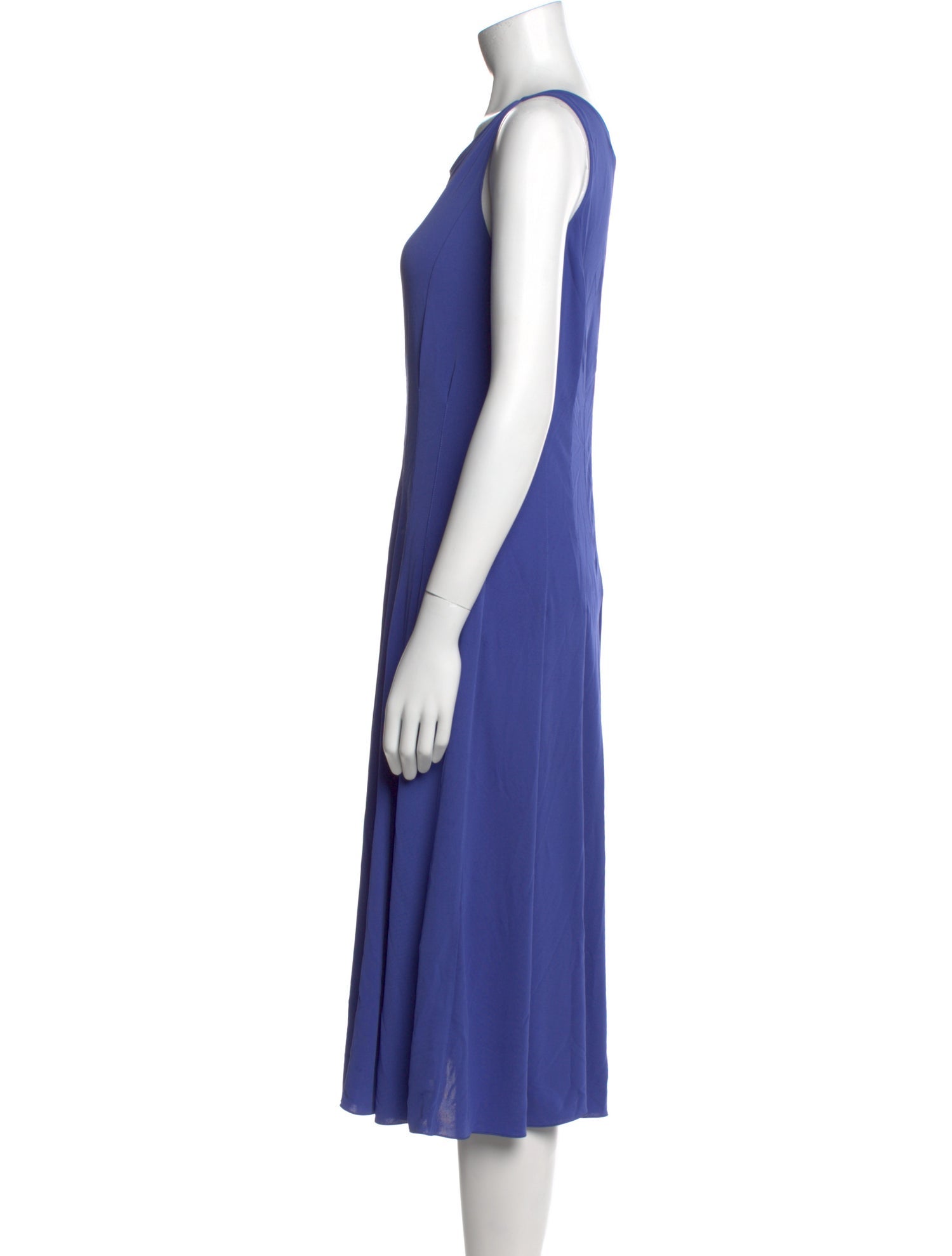 Armani Collezioni Scoop Neck Midi Length Dress