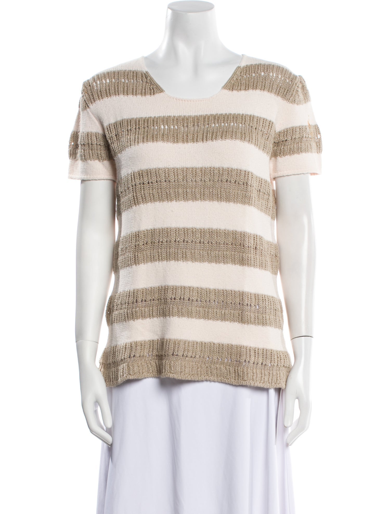 Armani Collezioni Linen Striped T-Shirt