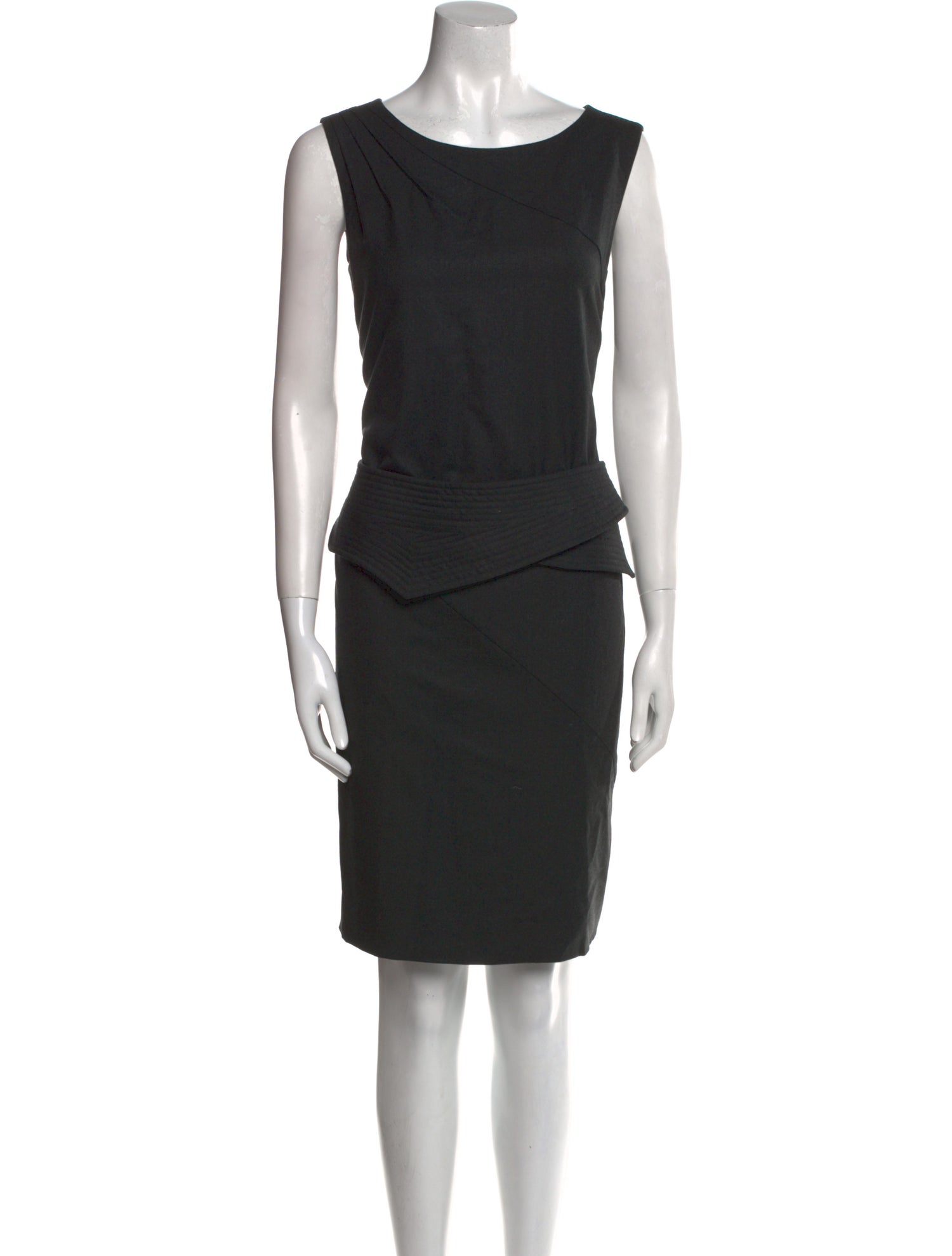 Armani Collezioni Bateau Neckline Knee-Length Dress