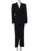 Armani Collezioni Virgin Wool Ruffle Embellishment Pantsuit