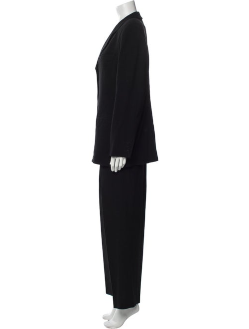Armani Collezioni Virgin Wool Ruffle Embellishment Pantsuit