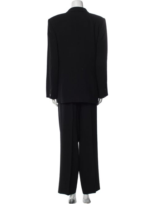 Armani Collezioni Virgin Wool Ruffle Embellishment Pantsuit