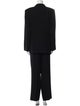 Armani Collezioni Virgin Wool Ruffle Embellishment Pantsuit