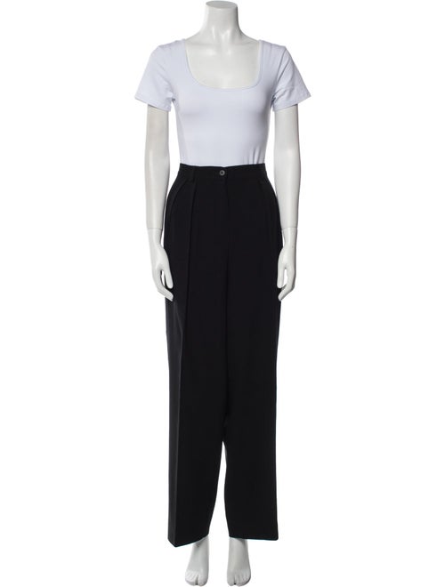 Armani Collezioni Virgin Wool Ruffle Embellishment Pantsuit