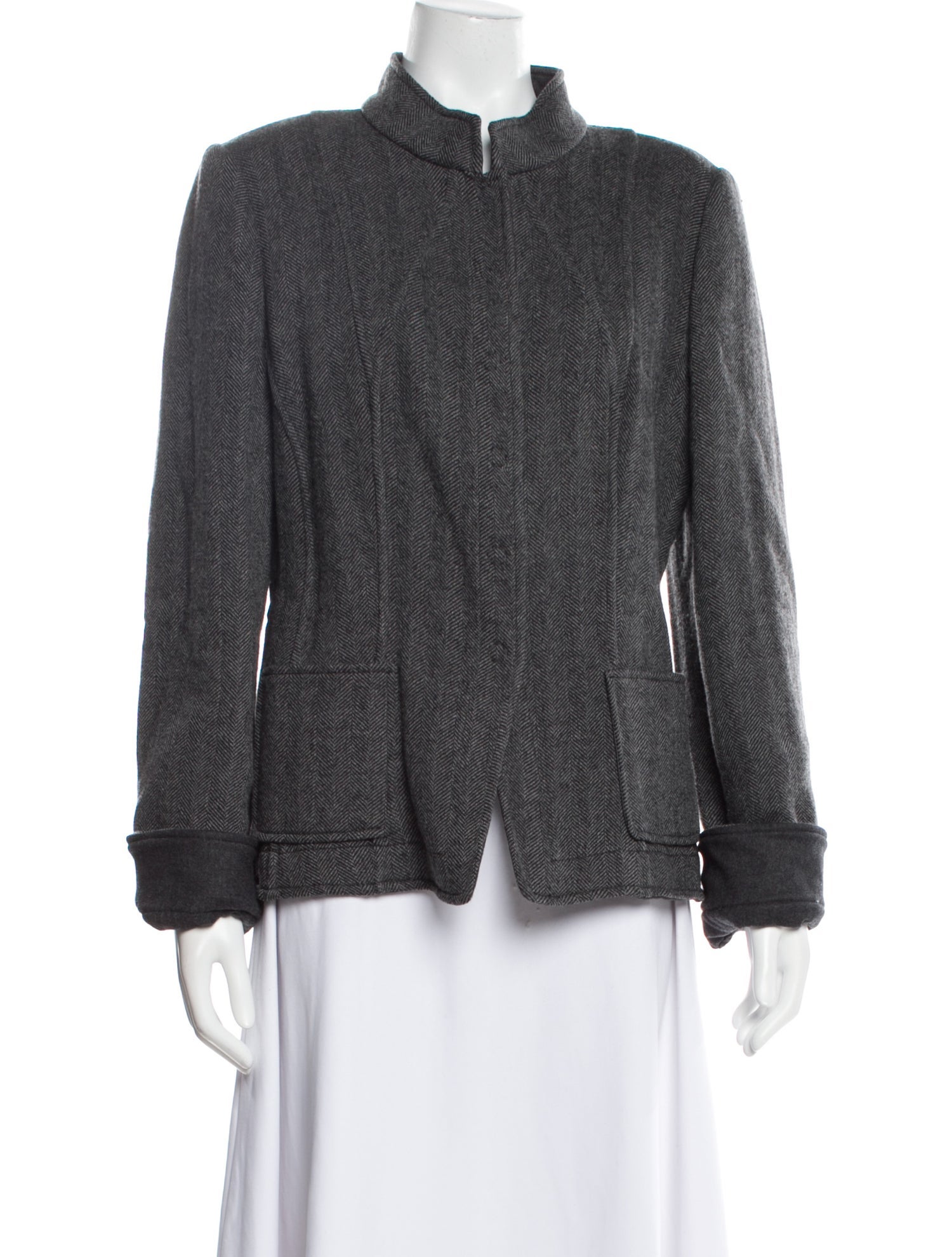 Armani Collezioni Virgin Wool Tweed Pattern Jacket