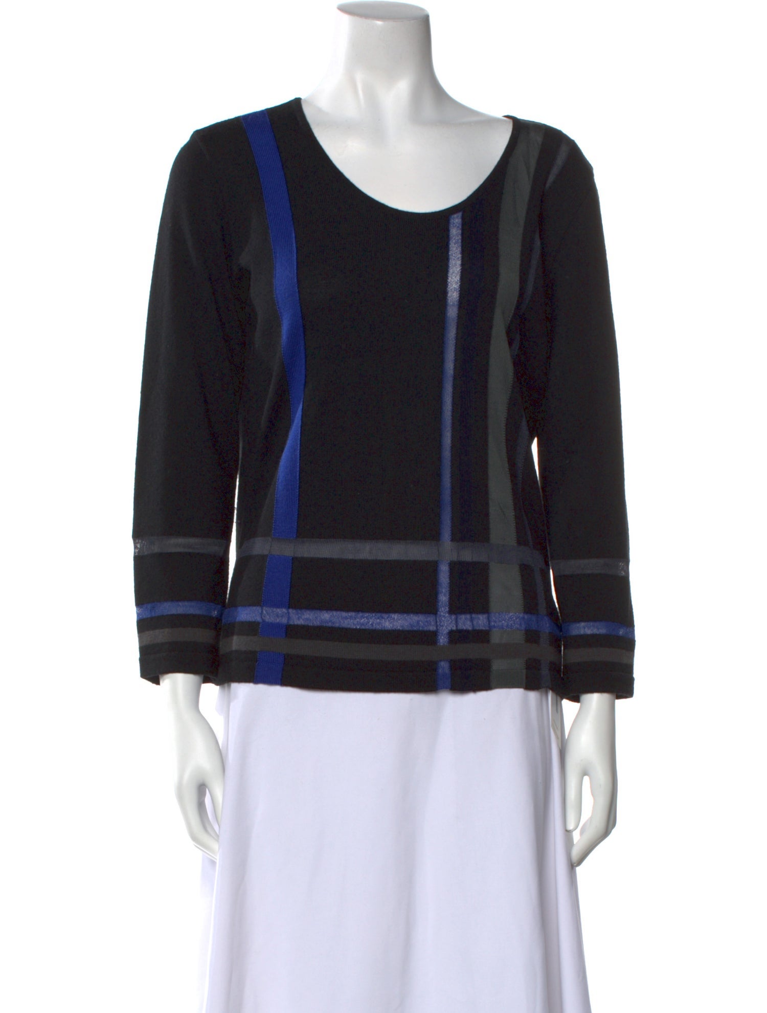 Armani Collezioni Printed Scoop Neck Sweater