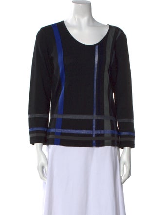 Armani Collezioni Printed Scoop Neck Sweater