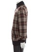 Armani Collezioni Plaid Print Turtleneck Cardigan