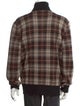 Armani Collezioni Plaid Print Turtleneck Cardigan