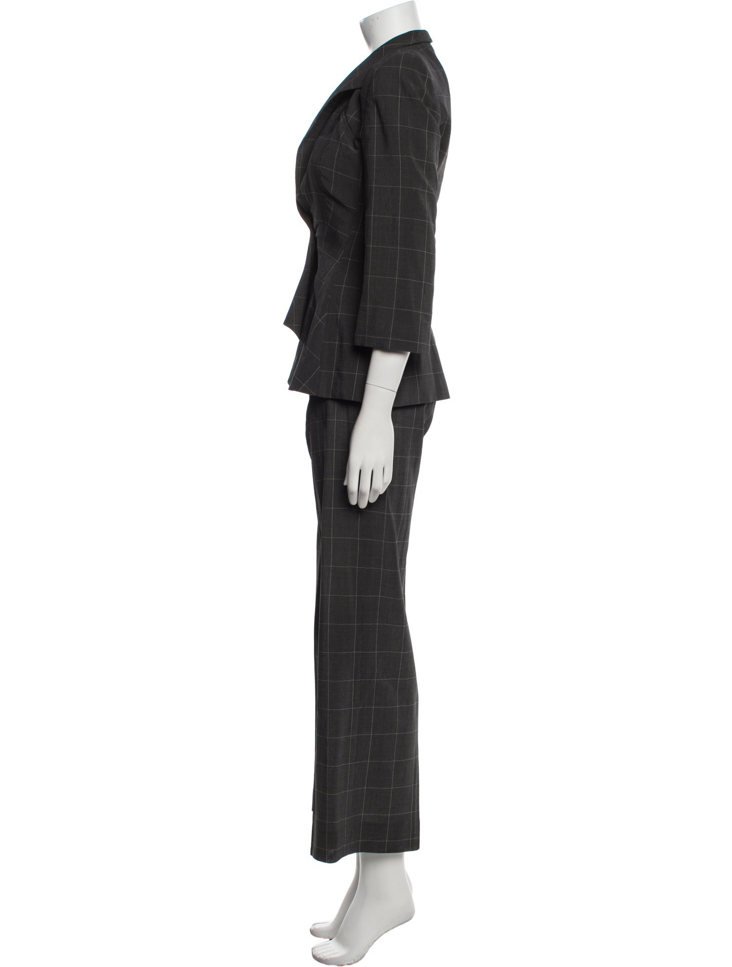 Armani Collezioni Plaid Print Pantsuit