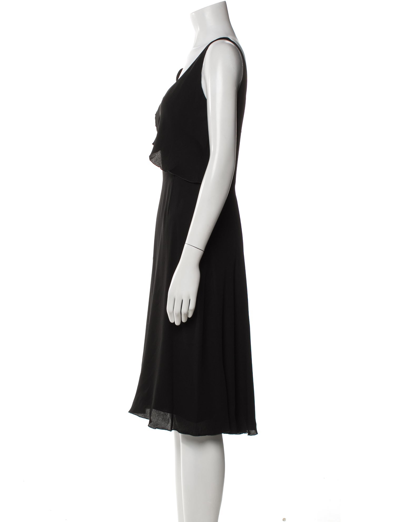 Armani Collezioni Scoop Neck Midi Length Dress