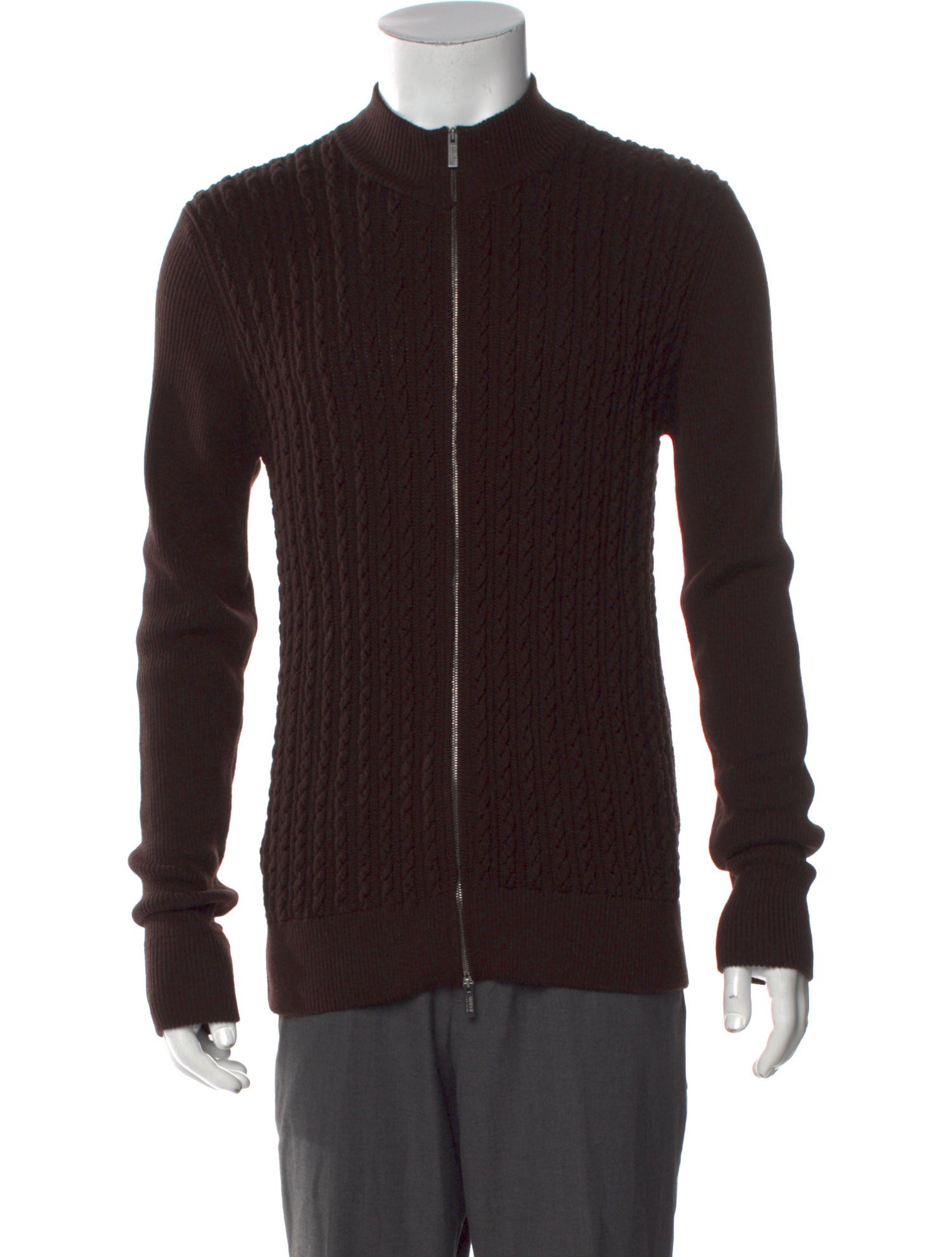 Armani Collezioni Mock Neck Long Sleeve Cardigan