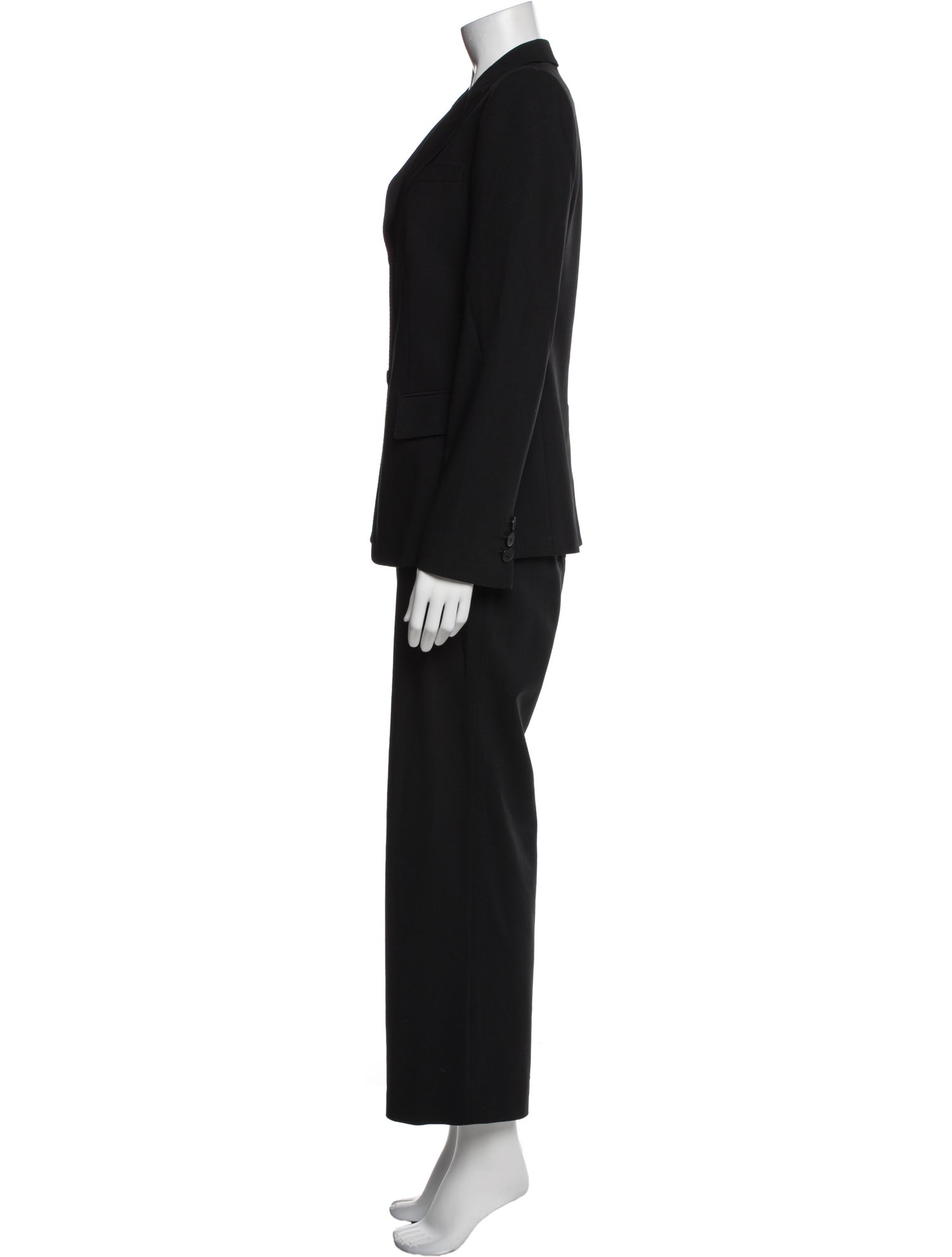 Armani Collezioni Virgin Wool Pleated Accents Pantsuit