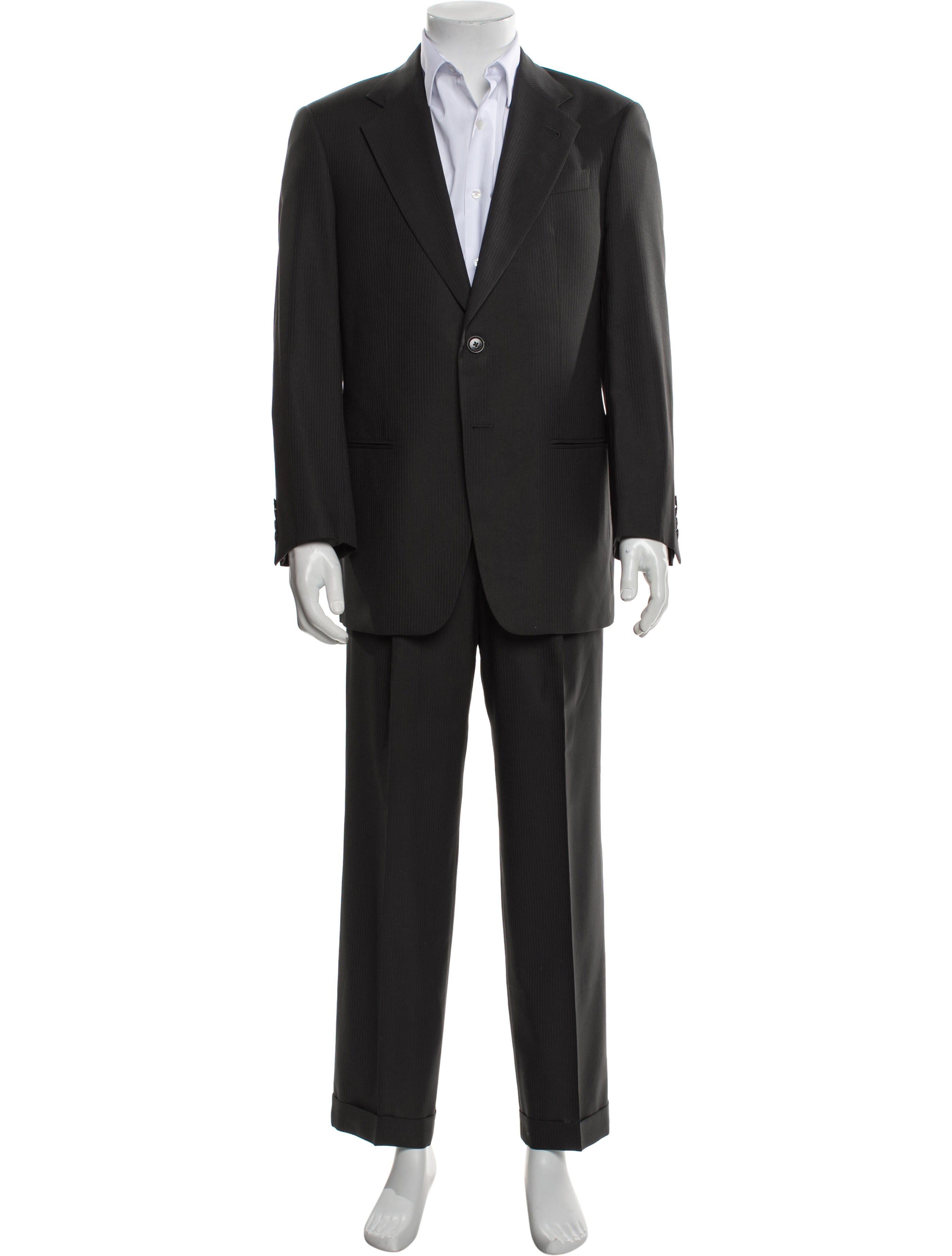 Armani Collezioni Wool Striped Two-Piece Suit Vest