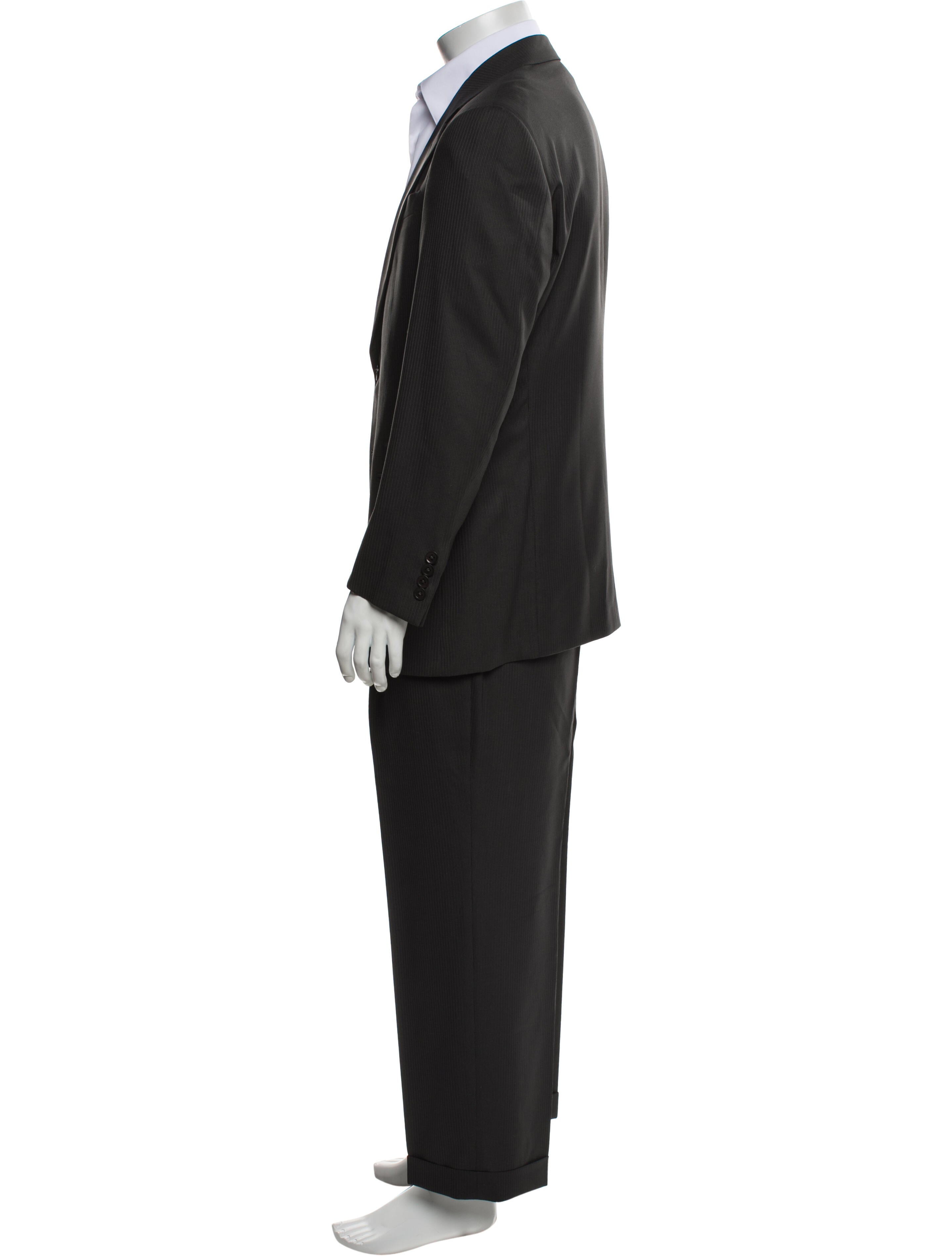 Armani Collezioni Wool Striped Two-Piece Suit Vest