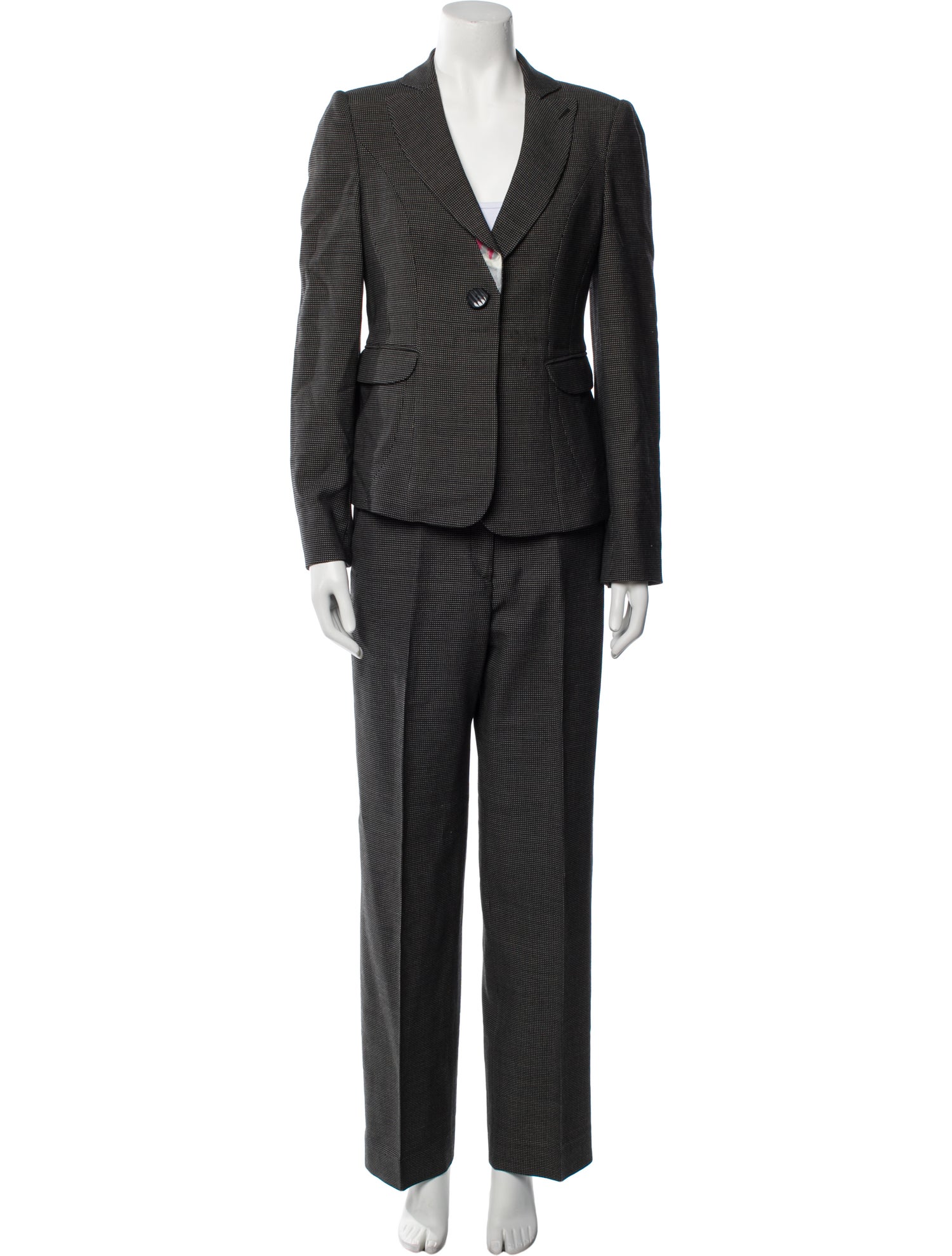 Armani Collezioni Virgin Wool Printed Pantsuit