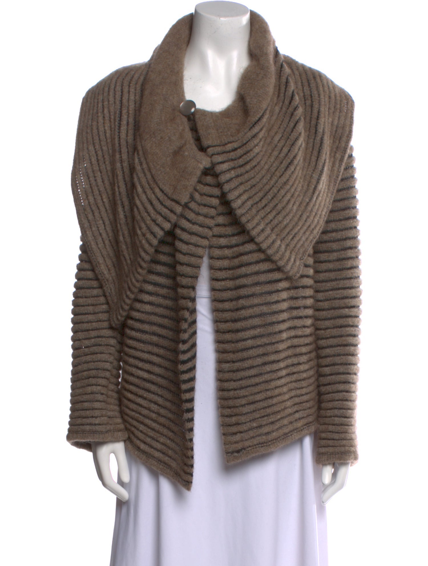 Armani Collezioni Striped Cowl Neck Sweater