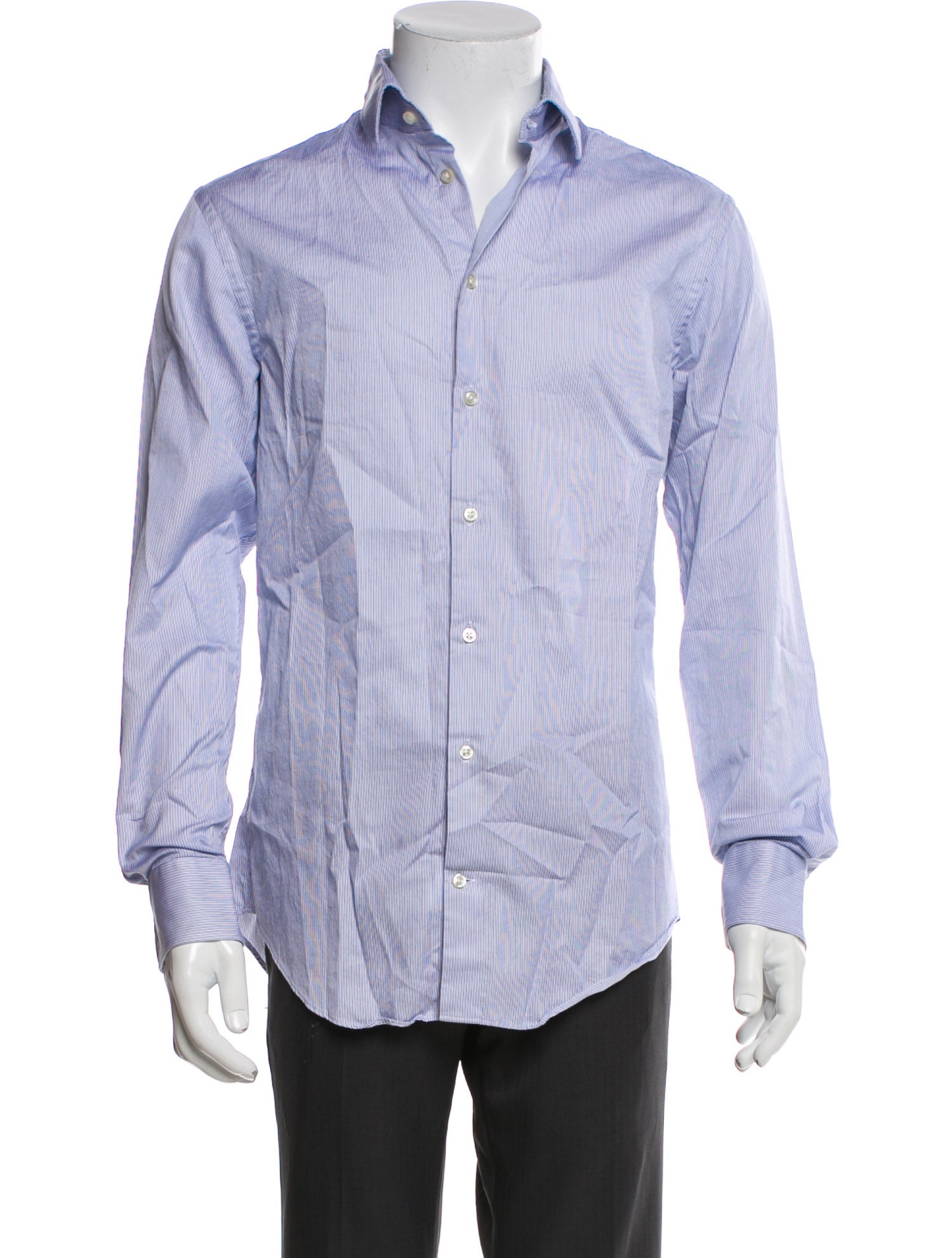 Armani Collezioni Striped Long Sleeve Dress Shirt