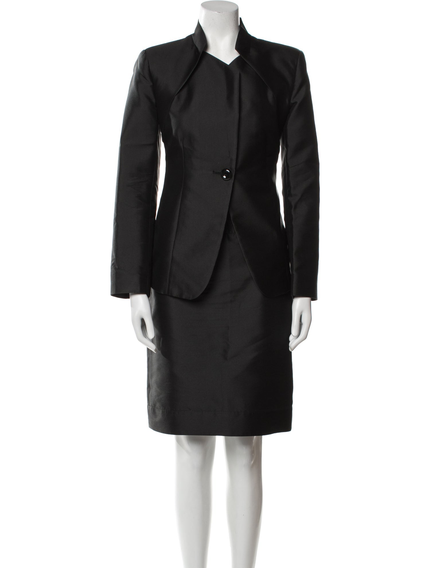 Armani Collezioni Pleated Accents Skirt Suit