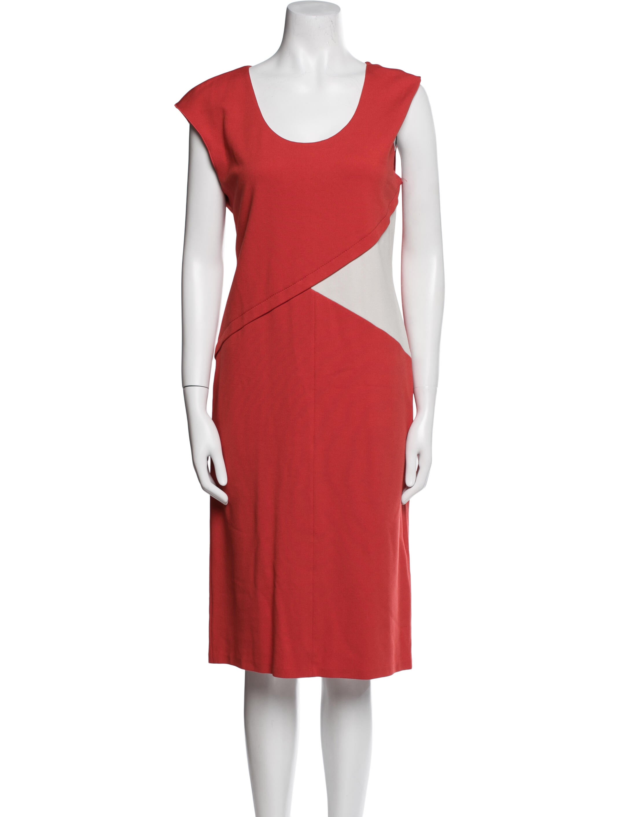 Armani Collezioni Scoop Neck Knee-Length Dress
