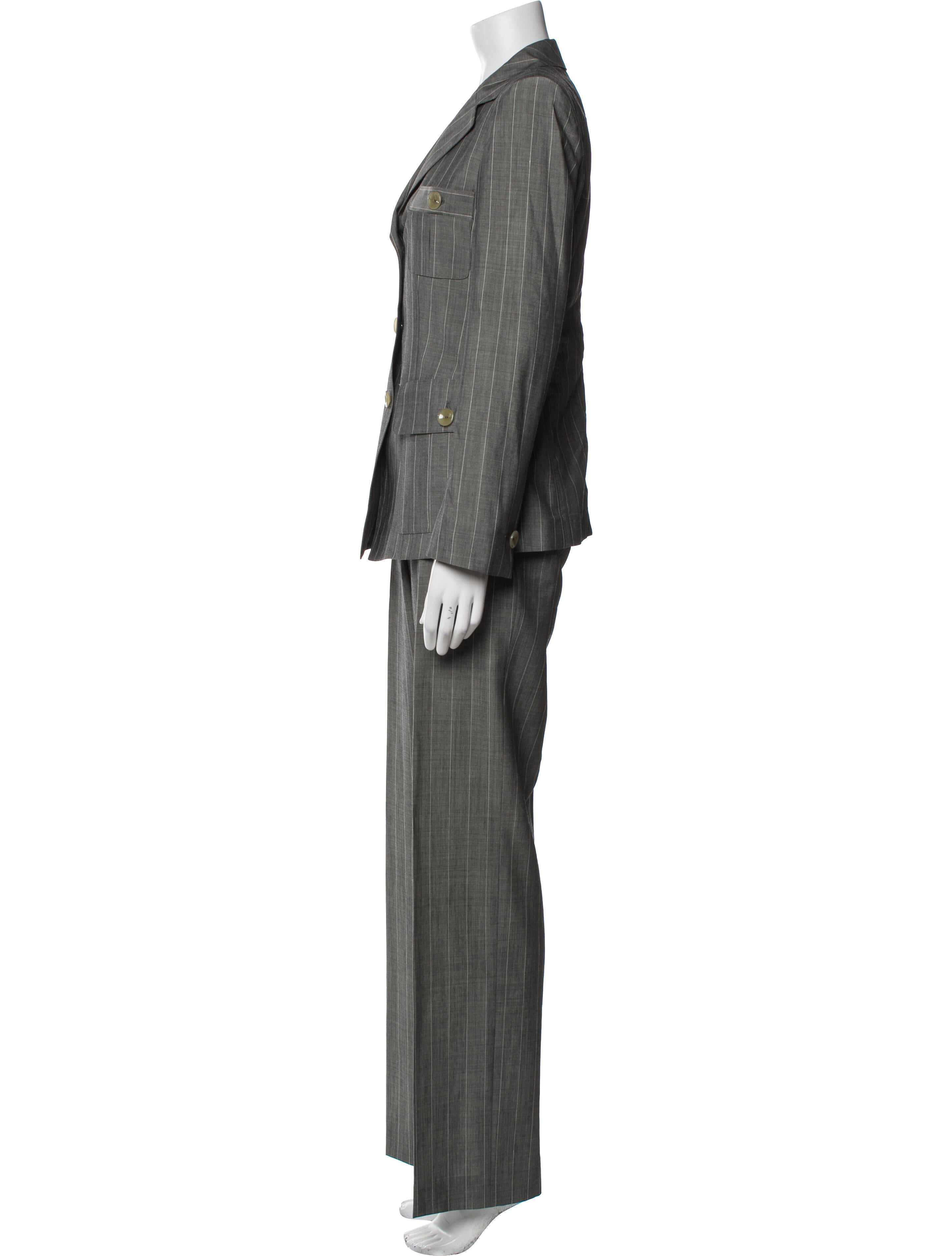 Armani Collezioni Virgin Wool Striped Pantsuit
