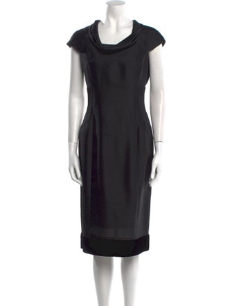 Armani Collezioni Cowl Neck Midi Length Dress