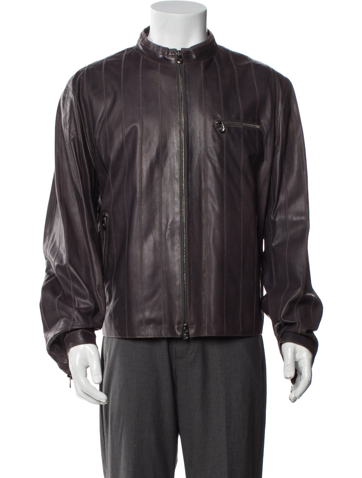 Armani Collezioni Leather Windbreaker