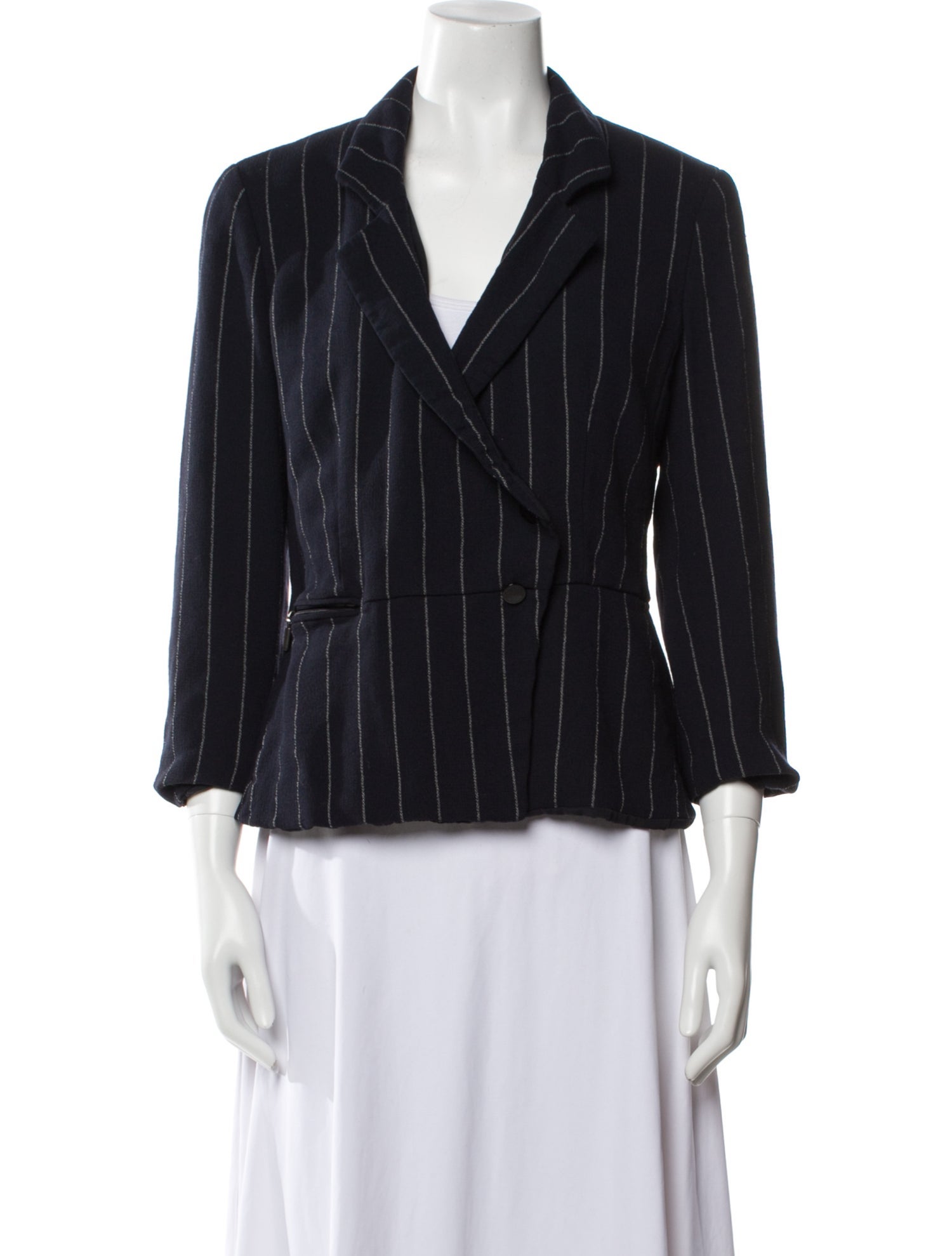 Armani Collezioni Virgin Wool Striped Blazer