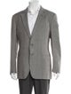 Armani Collezioni Linen Houndstooth Print Blazer