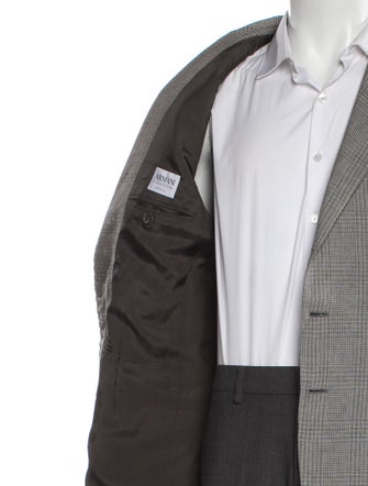 Armani Collezioni Linen Houndstooth Print Blazer
