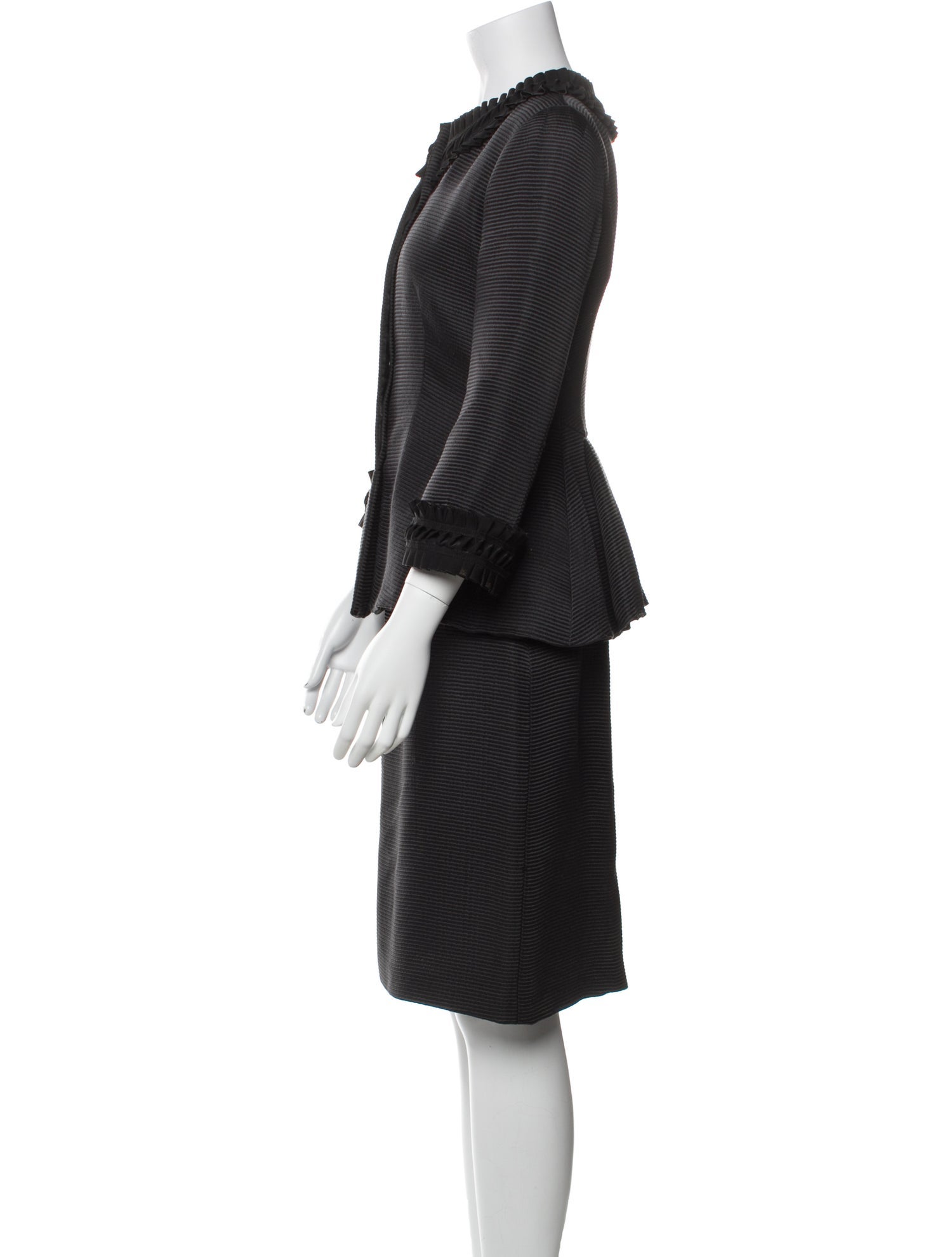 Armani Collezioni Silk Striped Skirt Suit